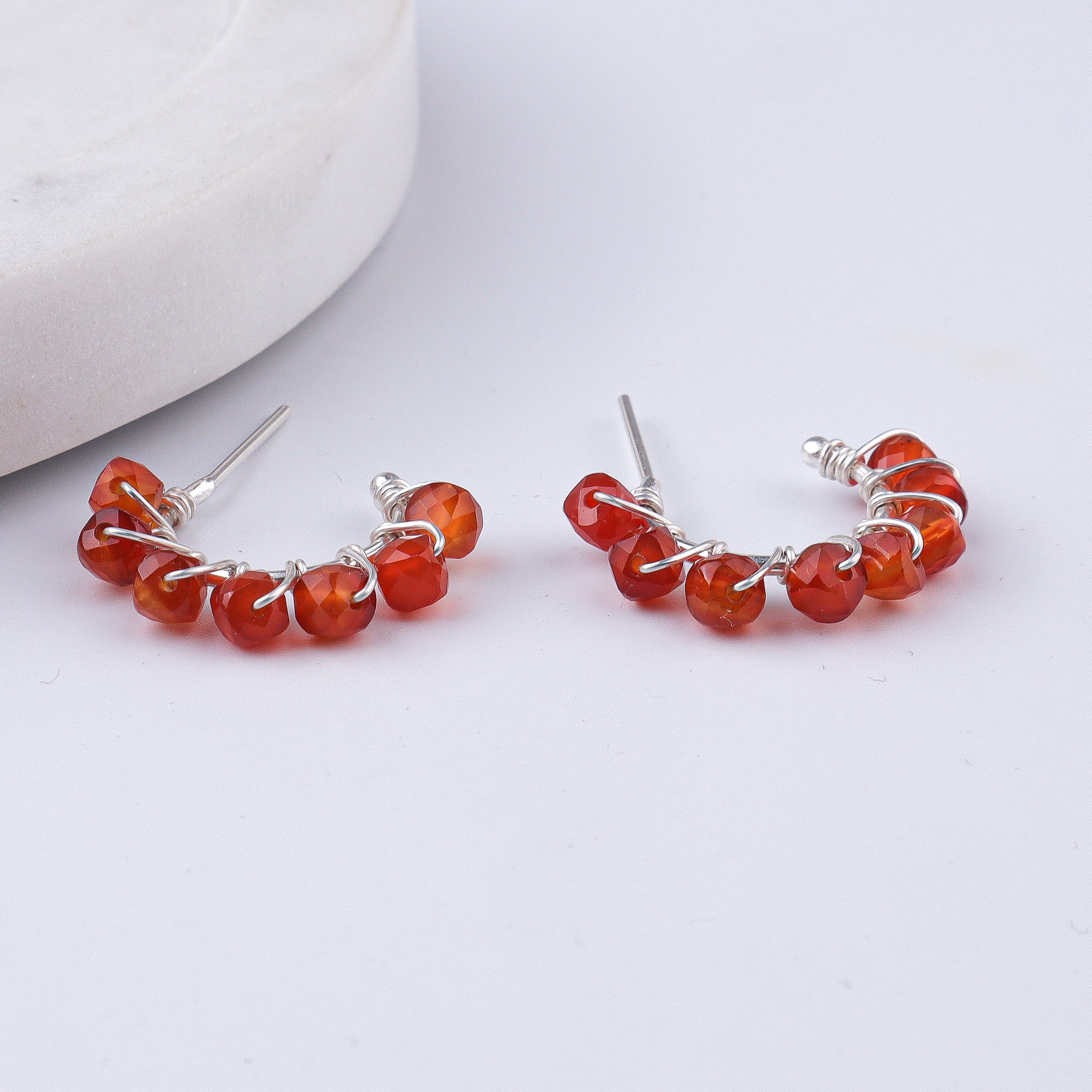 Carnelian Twisted Hoops (Project Handmade)