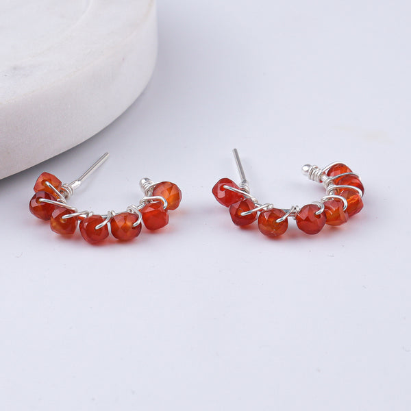 Carnelian Twisted Hoops (Project Handmade)