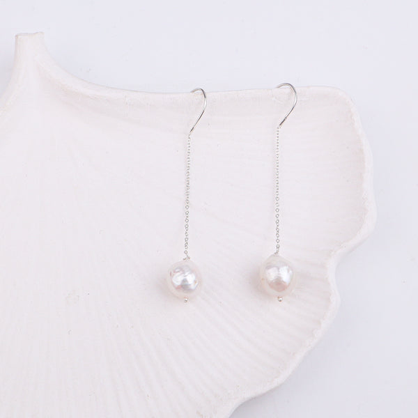 Baroque Pearl Silver Earrings (Project Handmade)