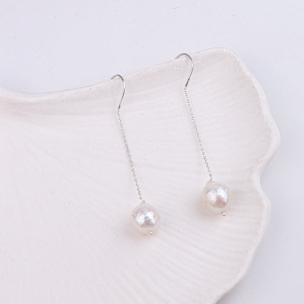 Baroque Pearl Silver Earrings (Project Handmade)