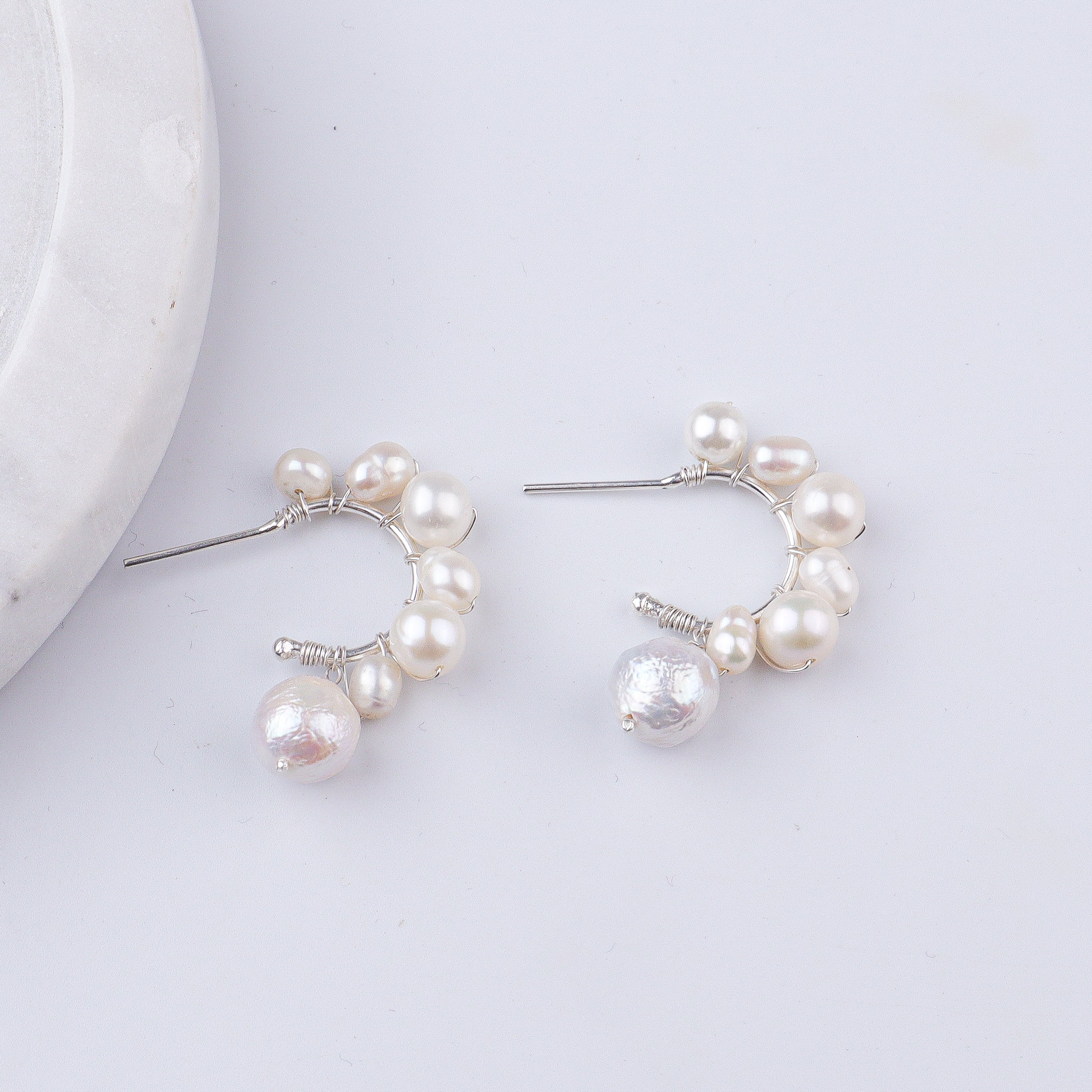 Baroque & Freshwater Pearl Hoops (Project Handmade)