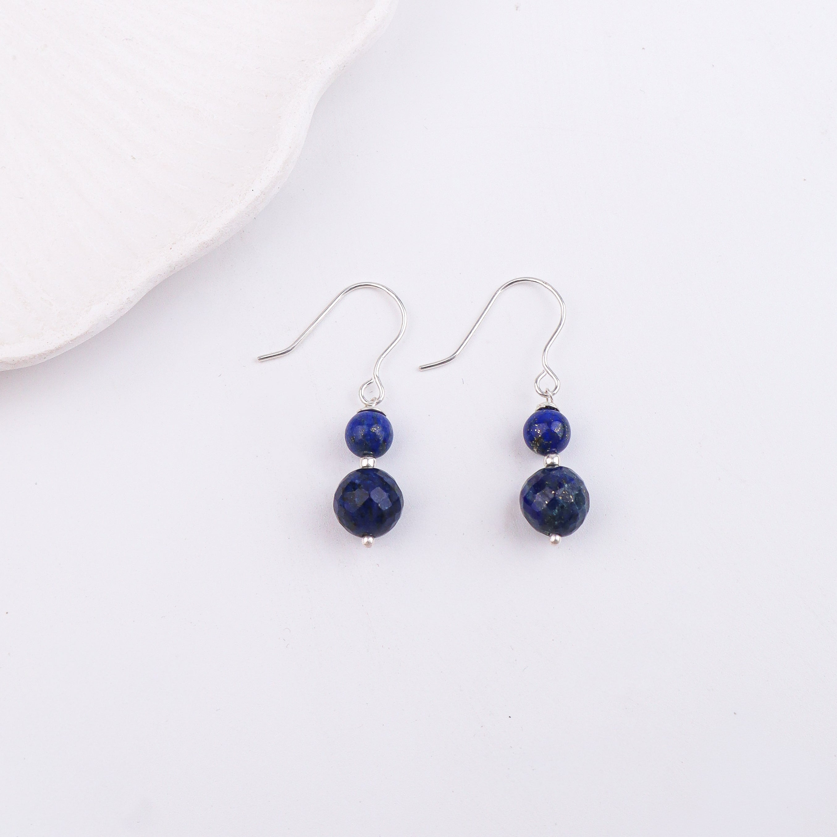 Lapis Lazuli Silver Earrings (Project Handmade)