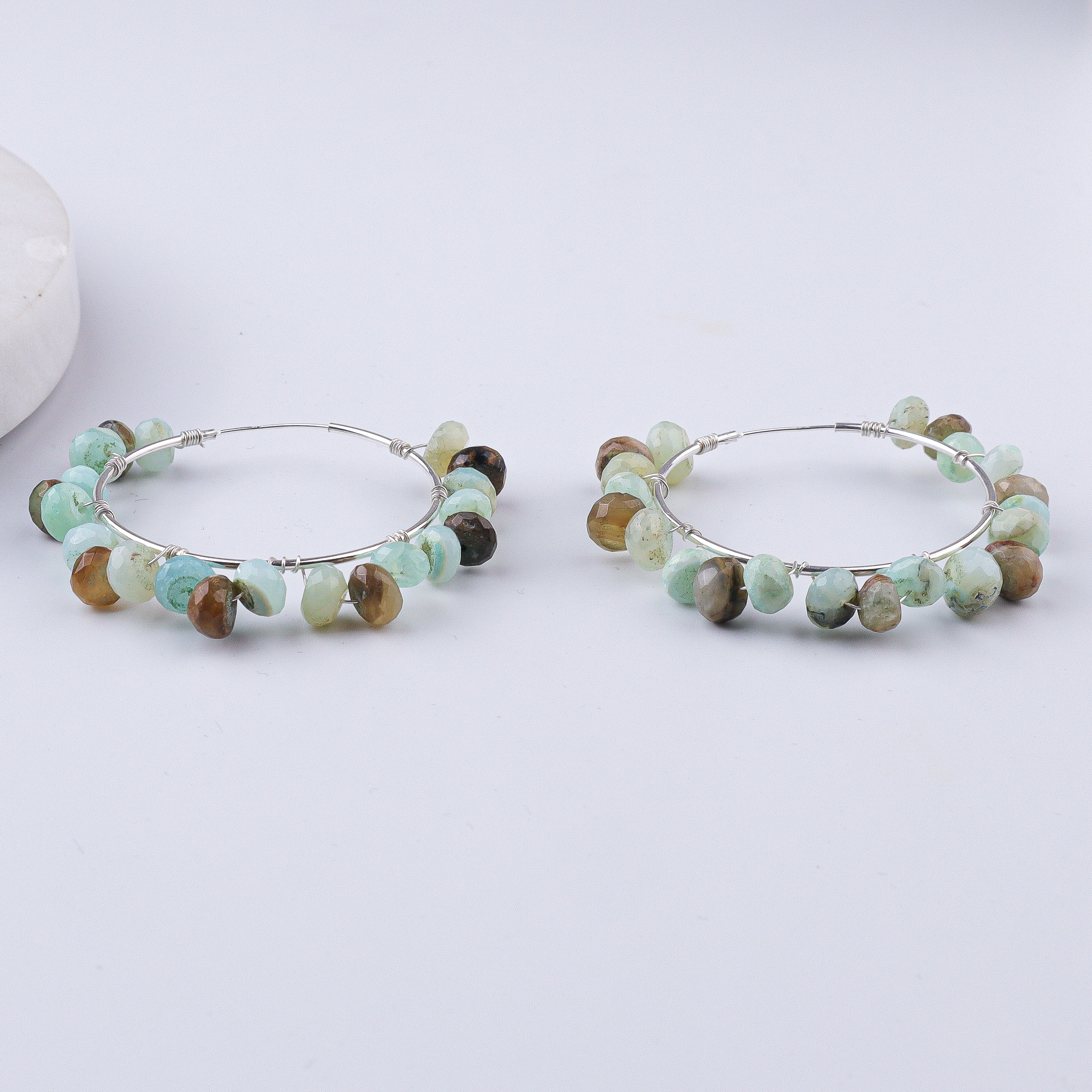 Blue Opal Hoops (Project Handmade)