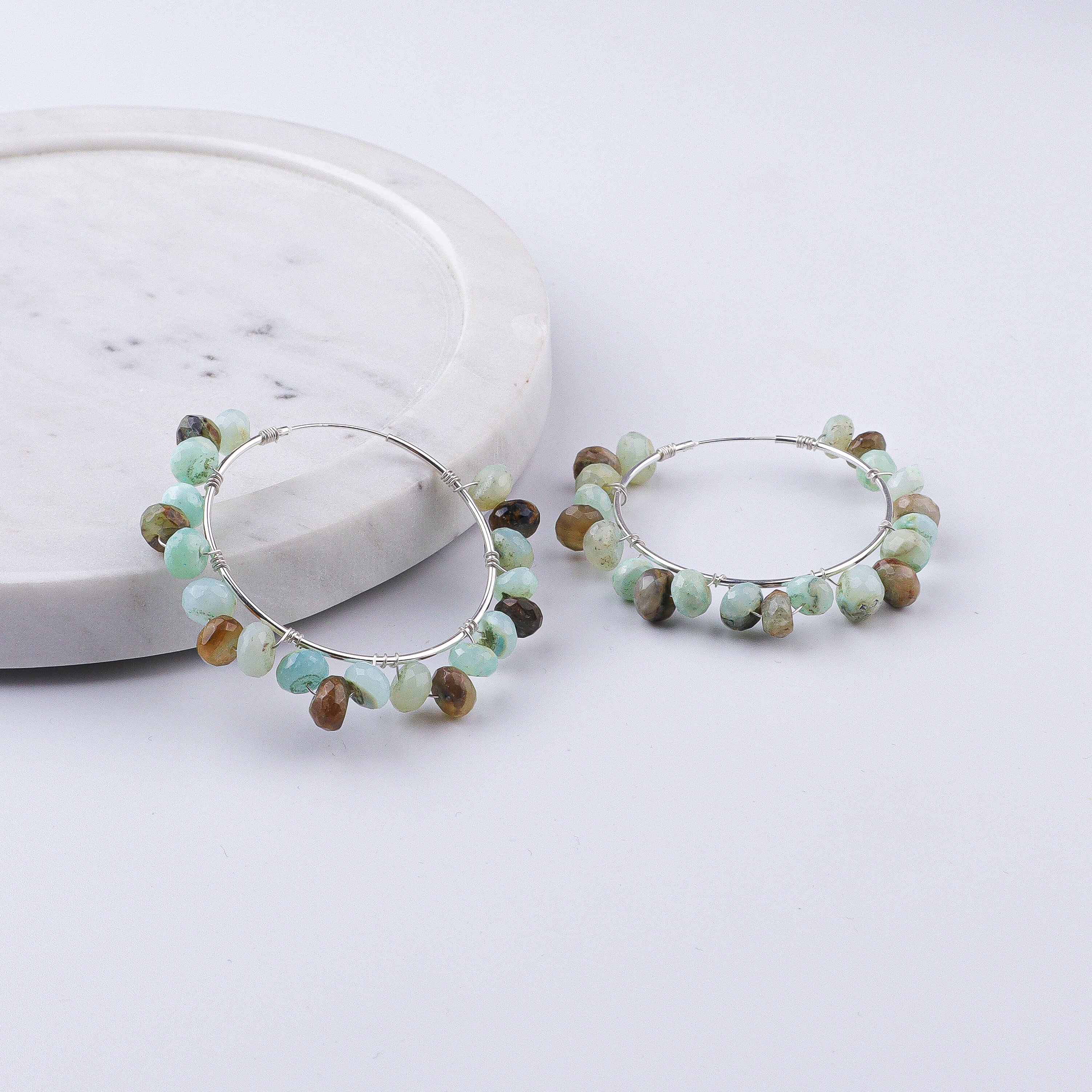 Blue Opal Hoops (Project Handmade)