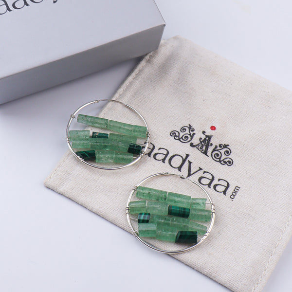 Russian Quartz & Malachite Hoops (Project Handmade)
