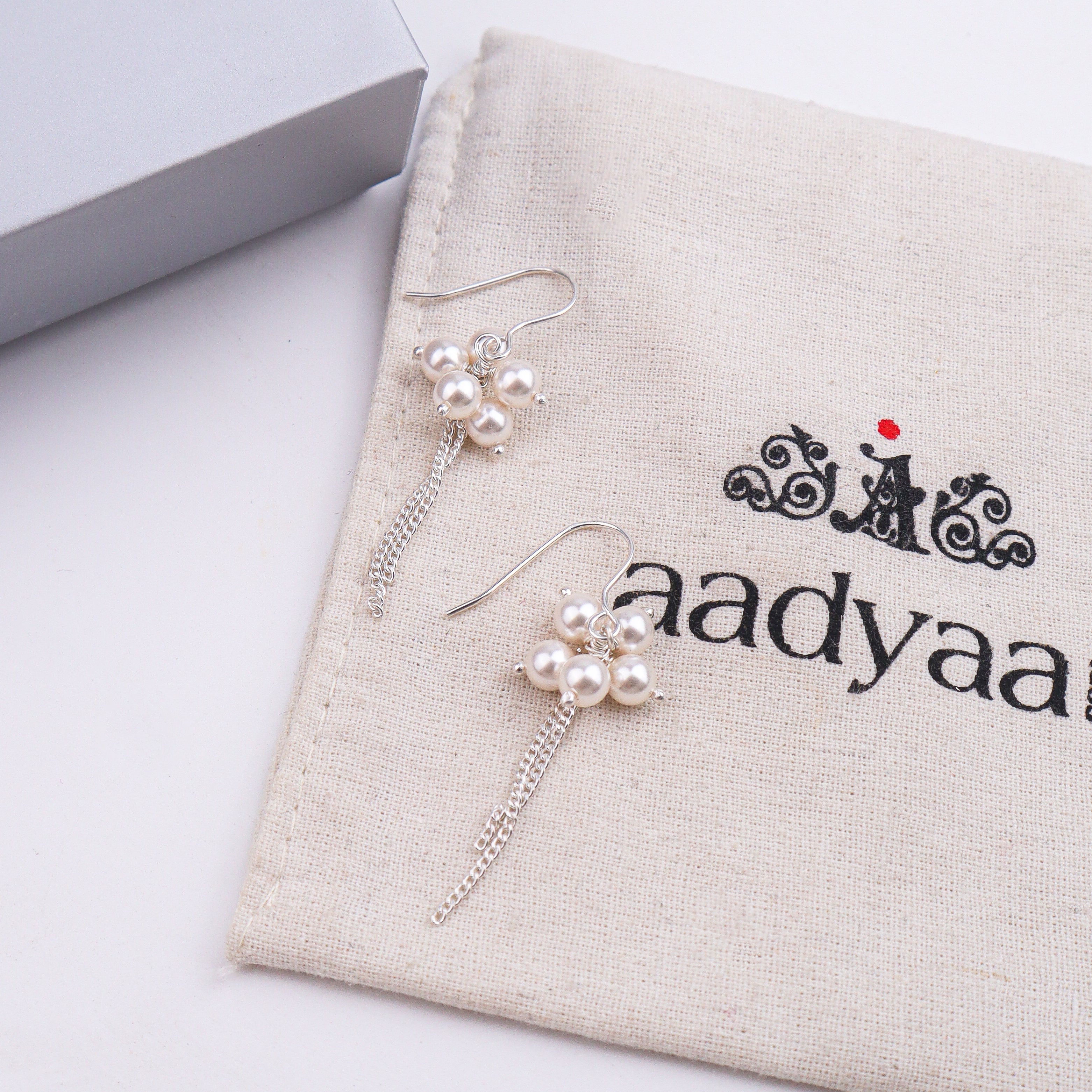 Pearl Bunch Silver Earrings (Project Handmade)