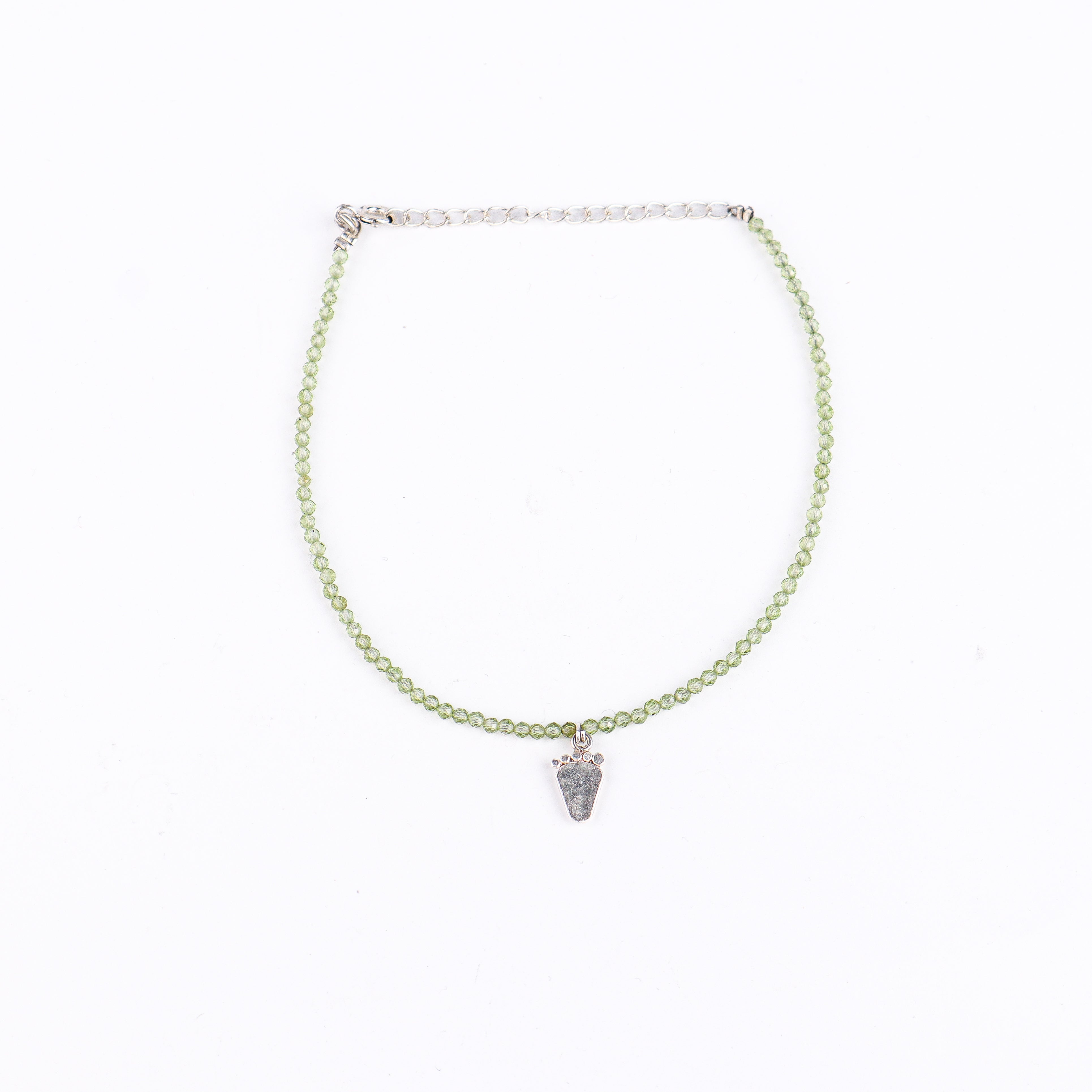 Peridot Silver Anklet