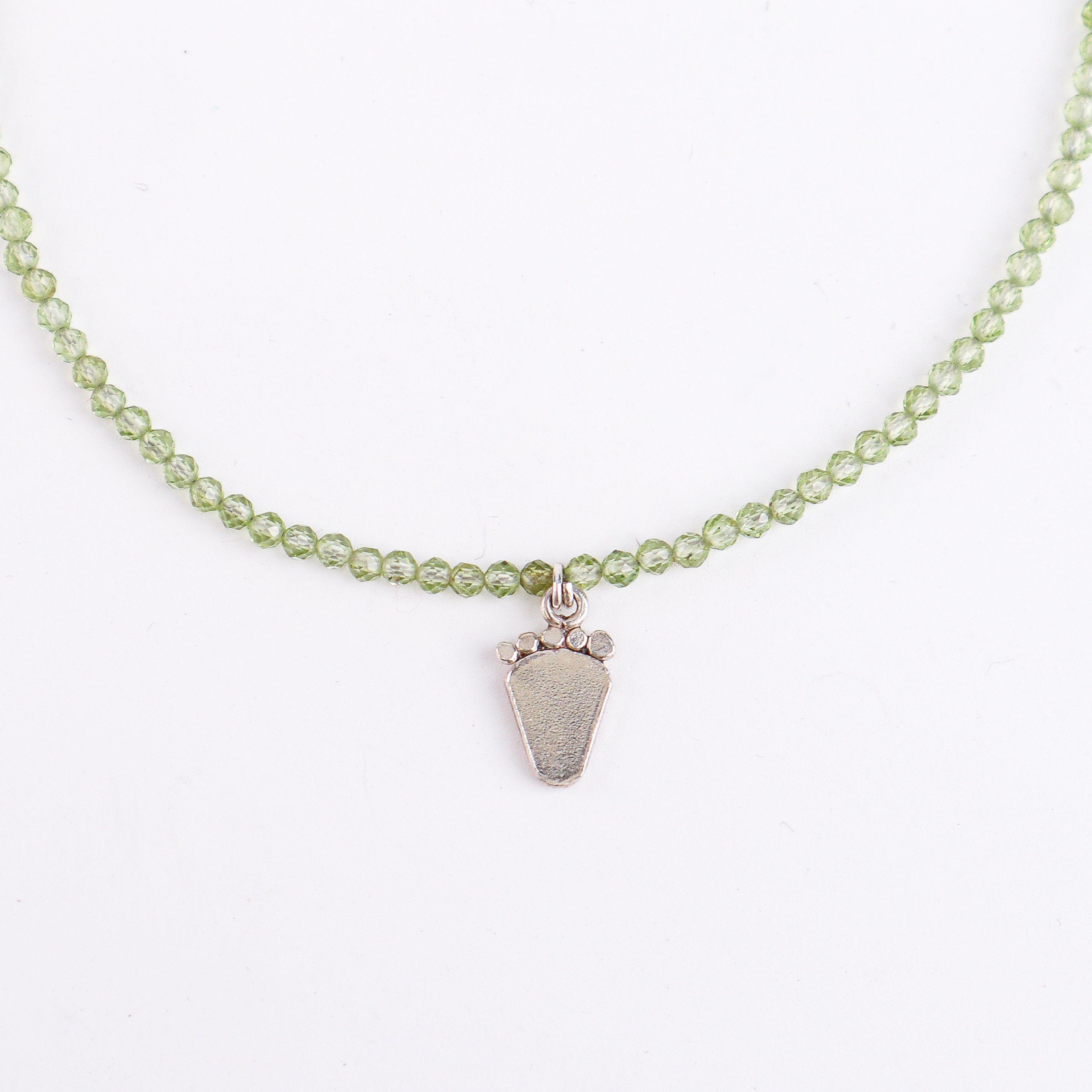 Peridot Silver Anklet