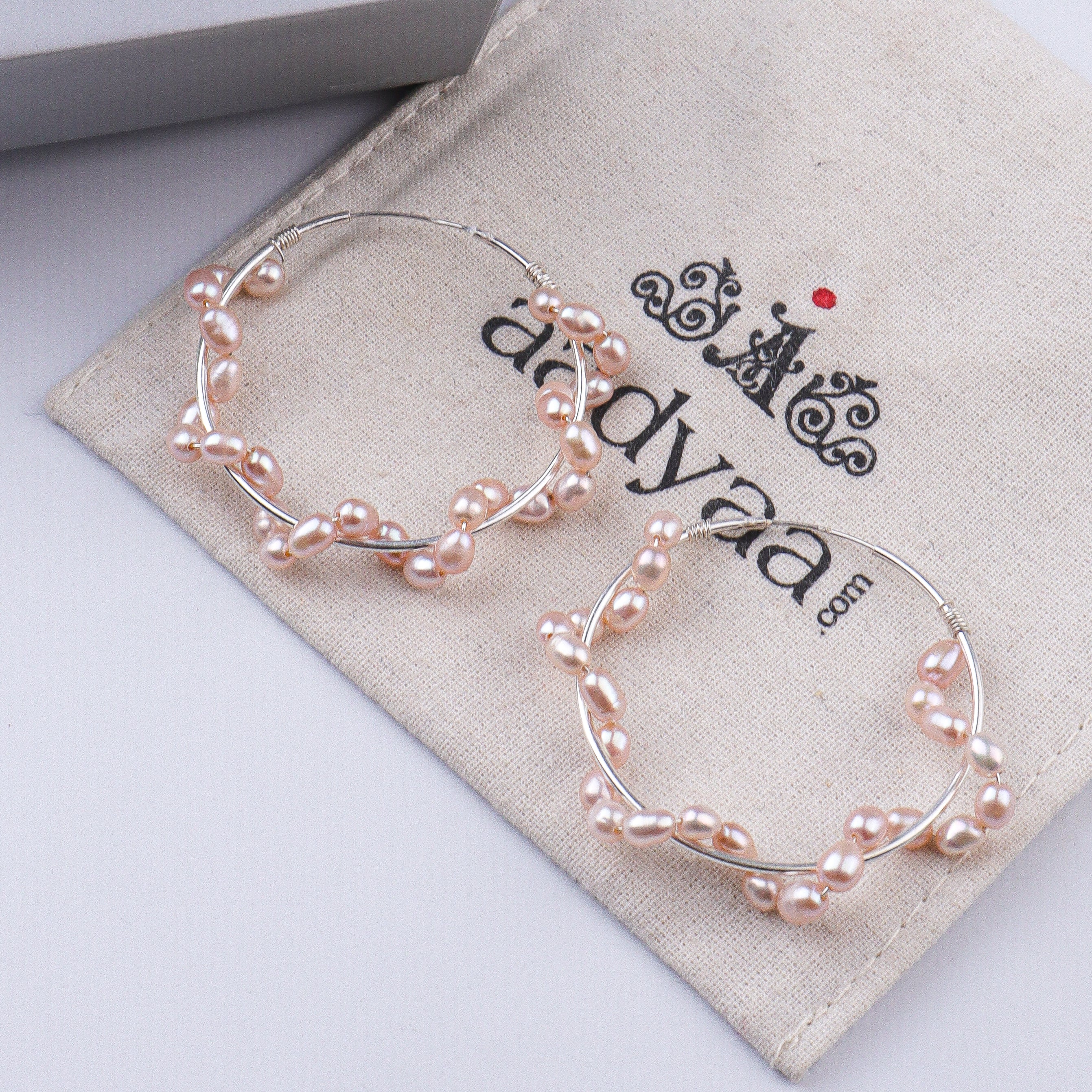 Twisted Rice Pearl Hoops (Project Handmade)