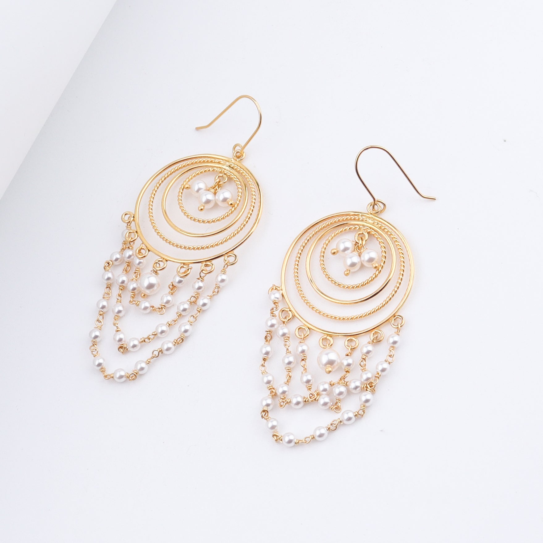 Layered pearl chandbali | 92.5 silver | 22K Gold plated