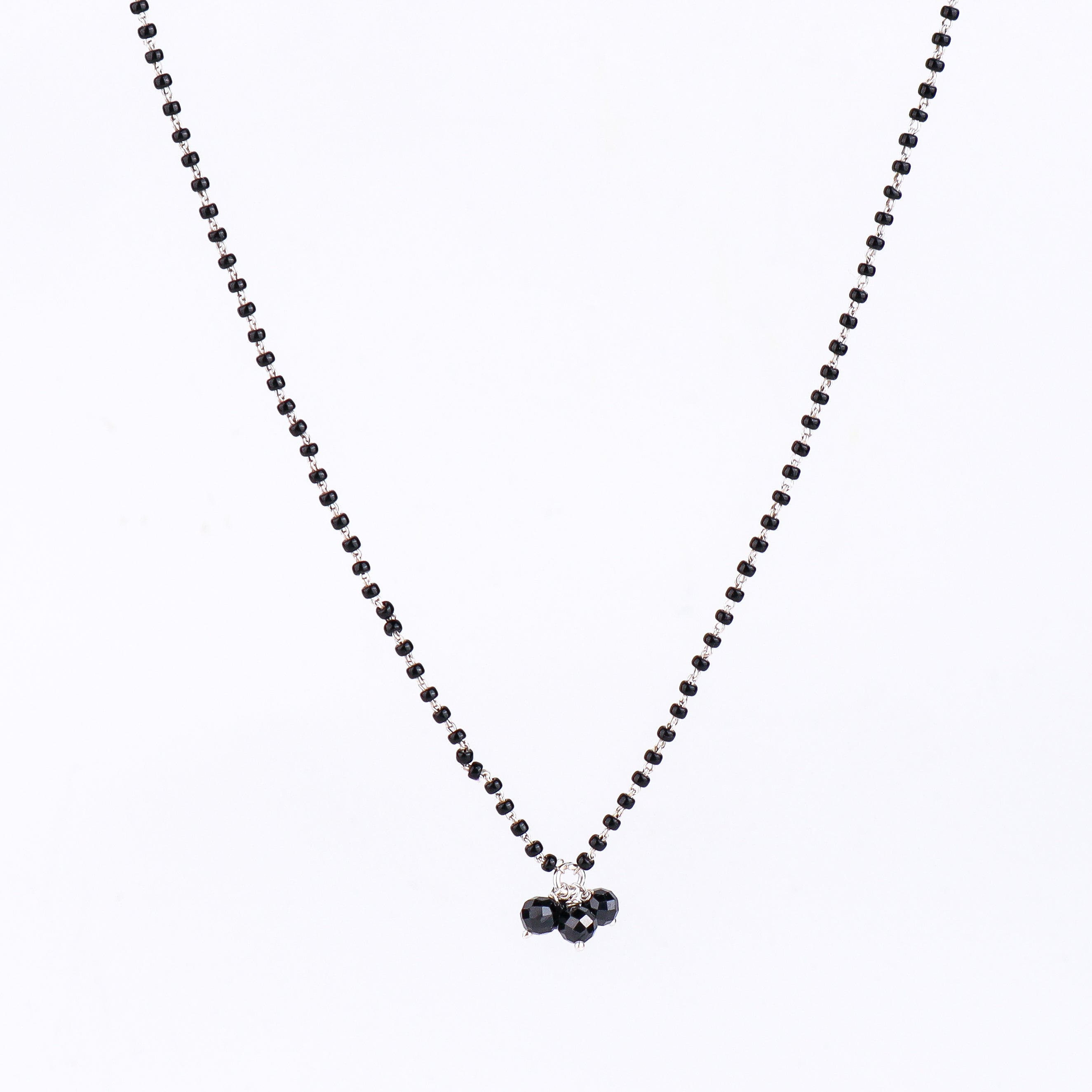 Handmade silver Mangalsutra with Black Spinel Bunch