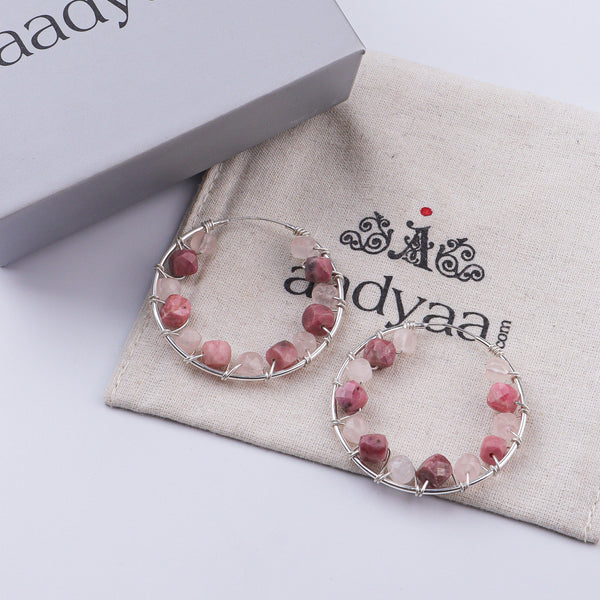 Rose Quartz Wrap Hoops (Project Handmade)