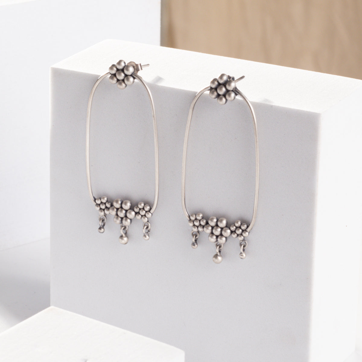 Silver Kudi Chandbali Earring