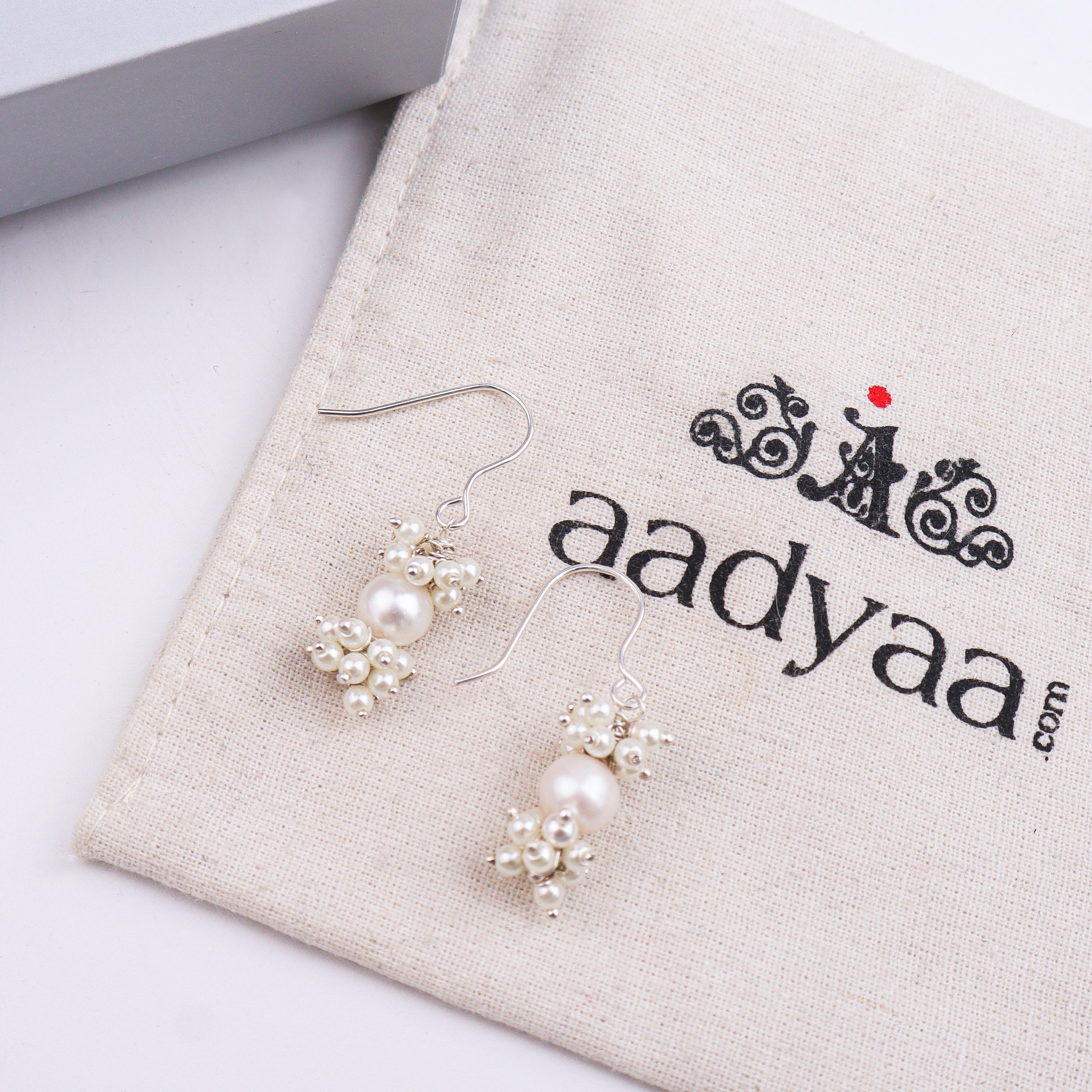 Pearl Bunch Silver Earrings (Project Handmade)