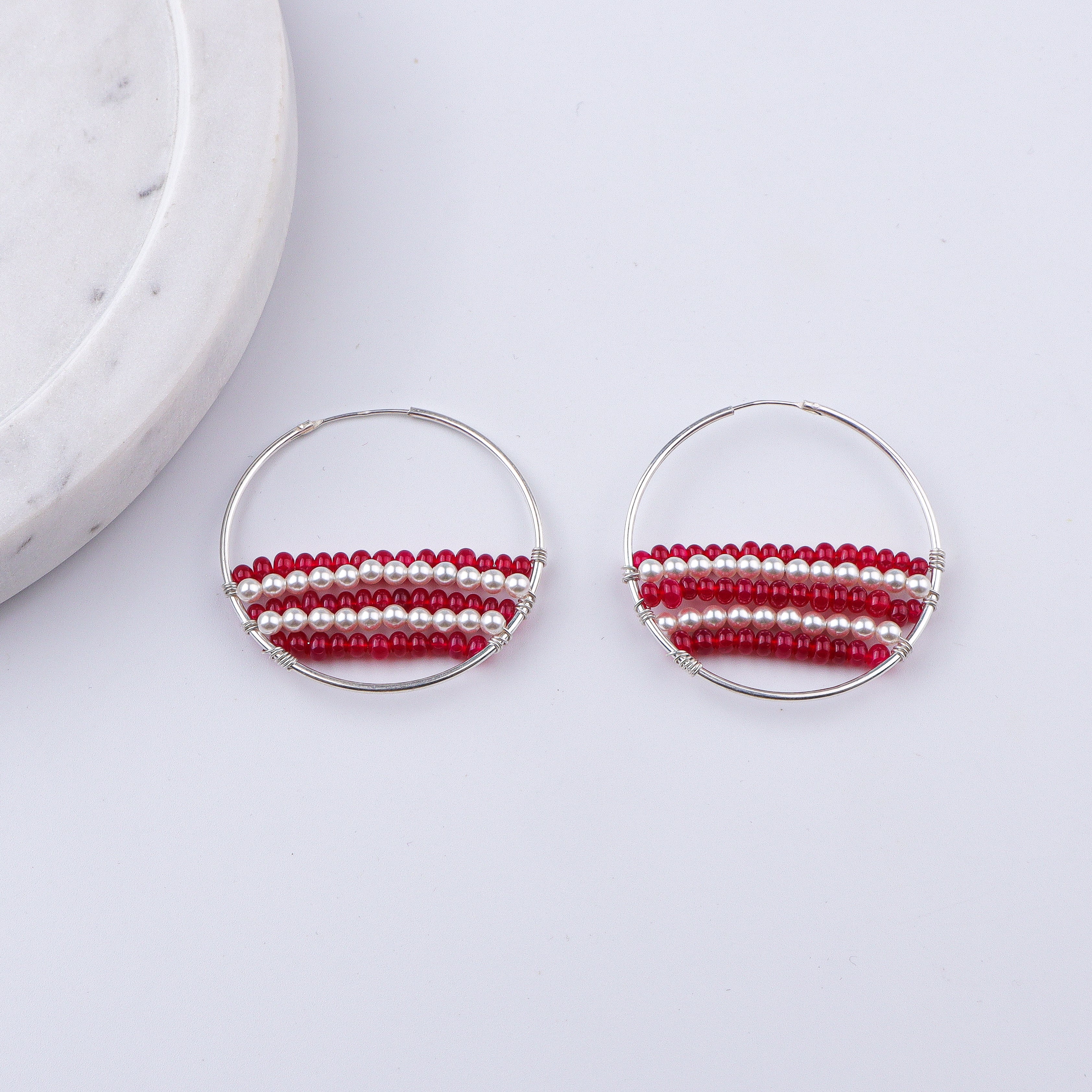 Ruby & Pearl Hoops (Project Handmade)