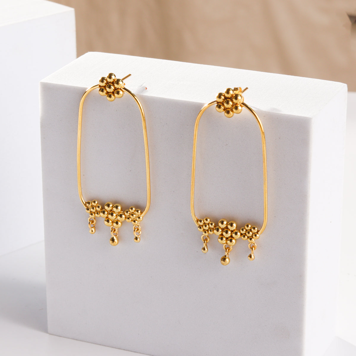 Silver Kudi Chandbali Earring (Gold Plated)