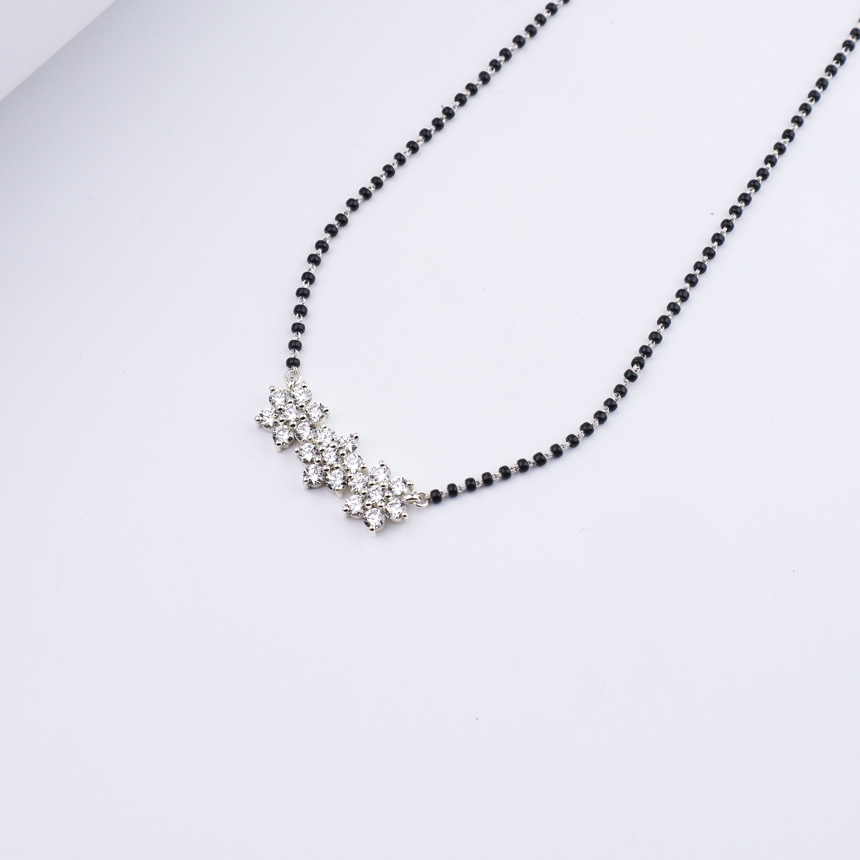 Classic CZ Flower Motif Mangalsutra Set with Ring – Big