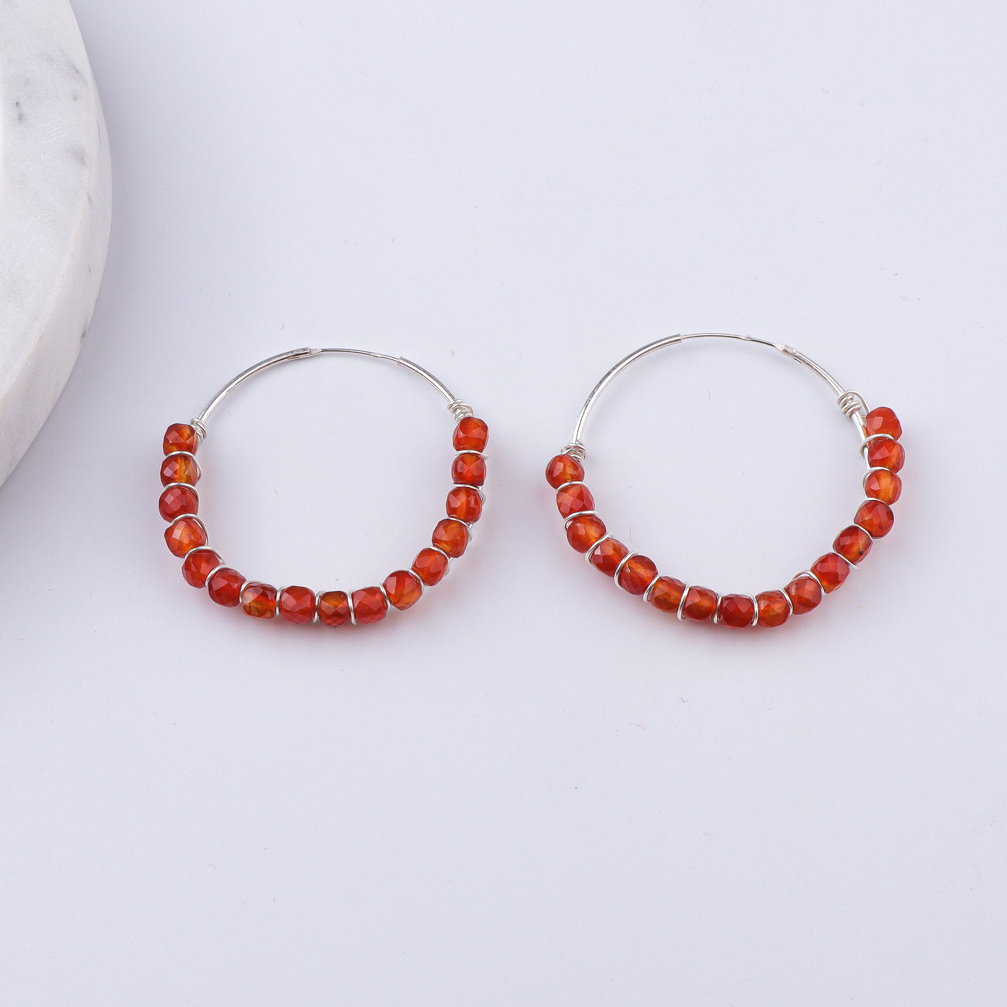 Carnelian Wrap Hoops (Project Handmade)