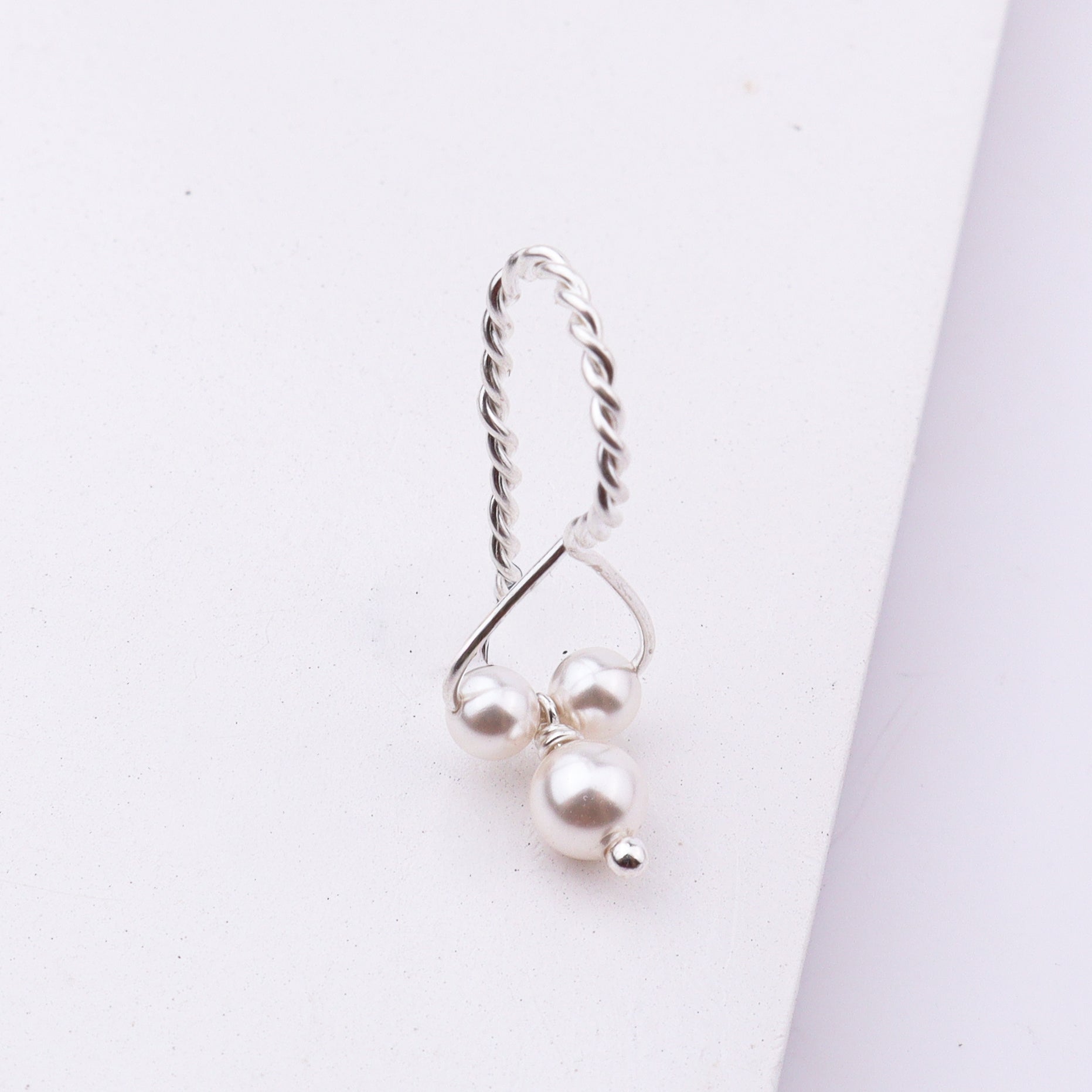 Silver Pearl Bhik Bali (Clip-On)