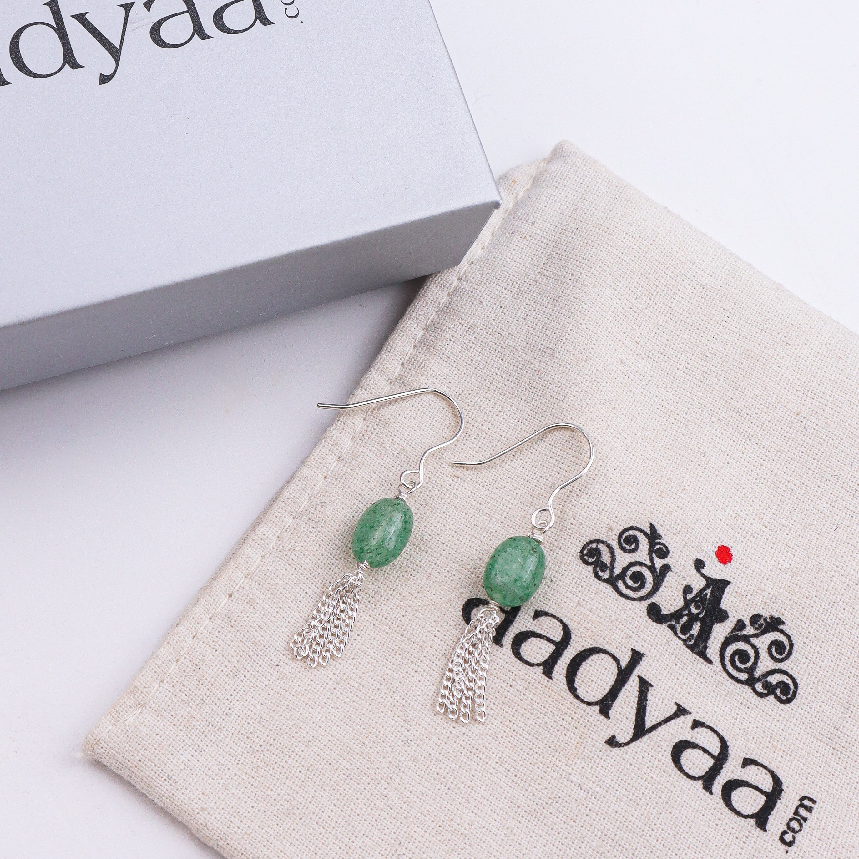 Russian Quartz & Chain Bunch Silver Earrings (Project Handmade)