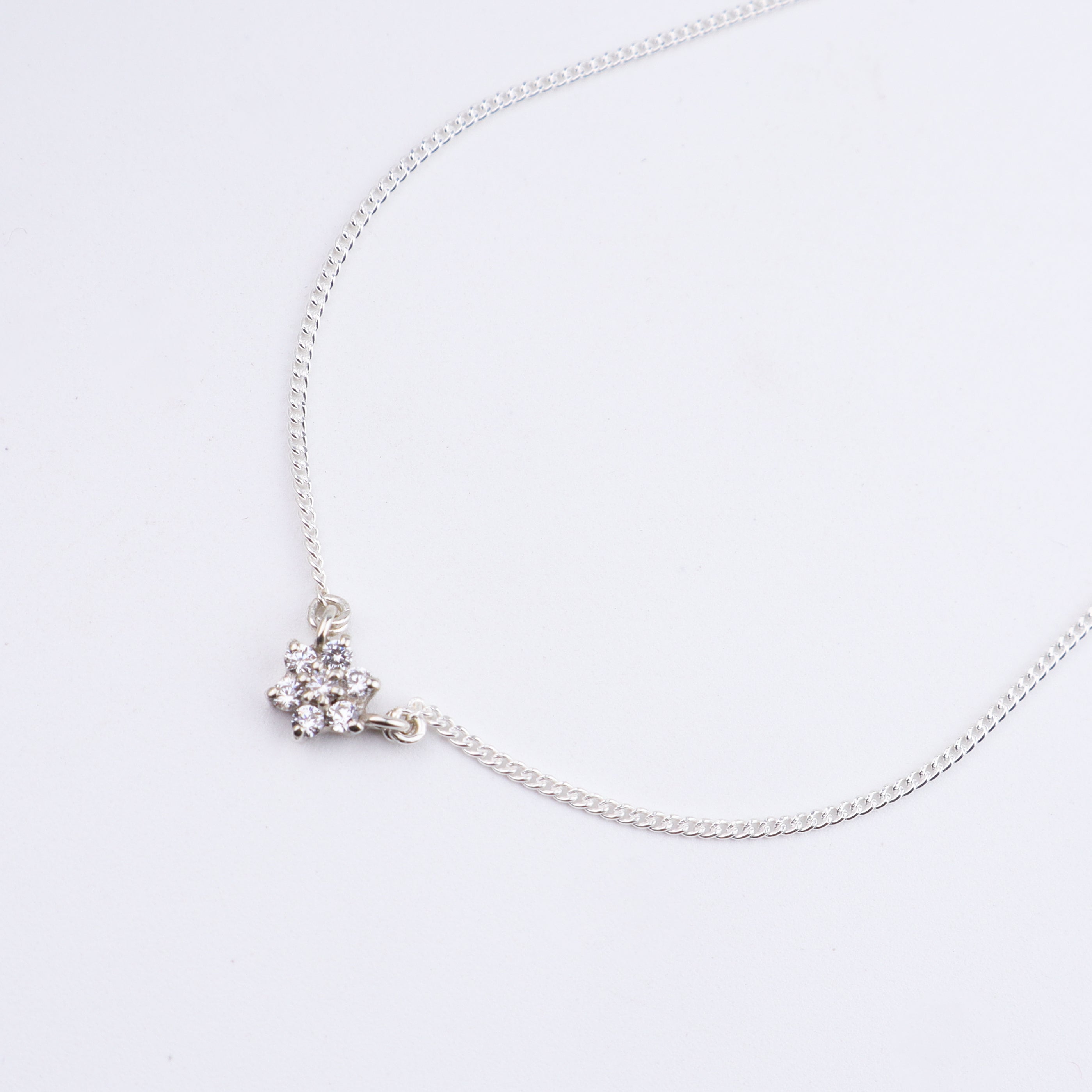 Classic Silver Flower motif CZ Set- Small