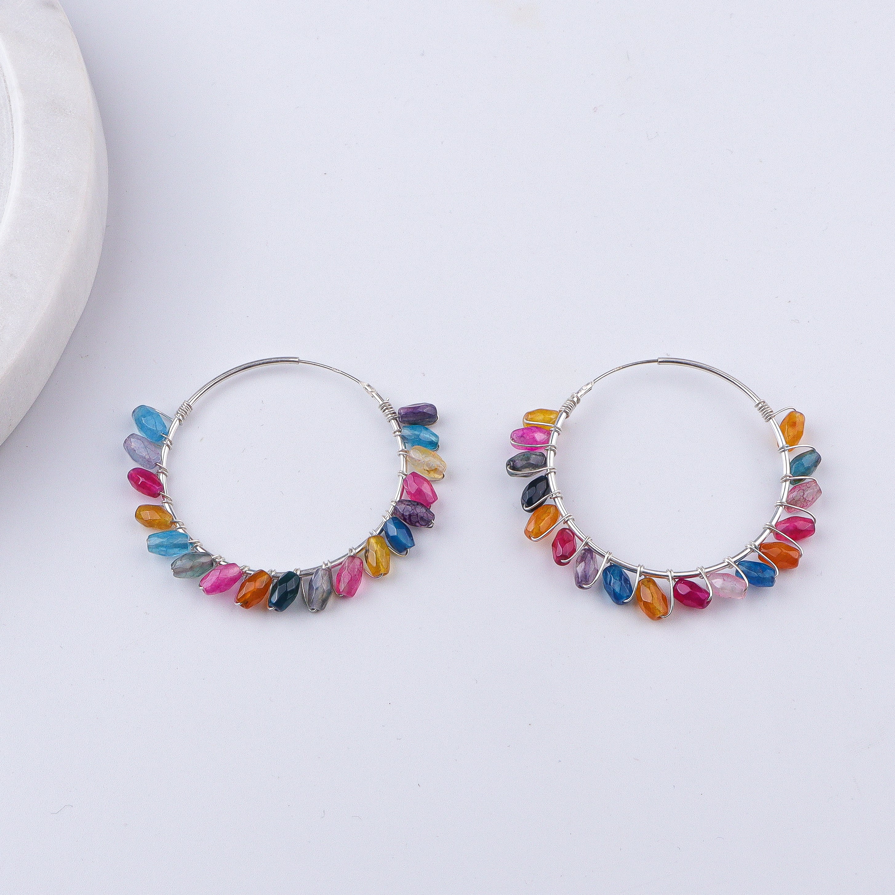 Multicolour Agate Wrap Hoops (Project Handmade)