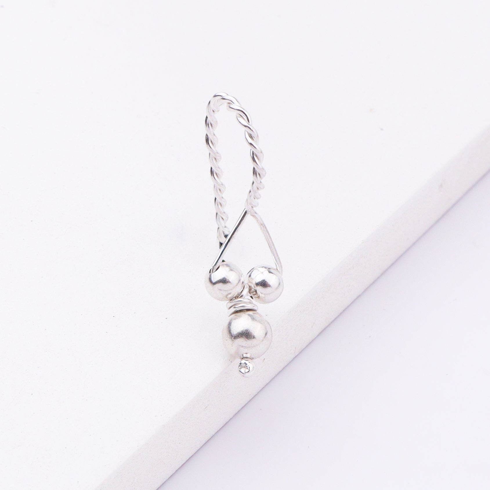 Silver Bead Bhik Bali (Clip-On)