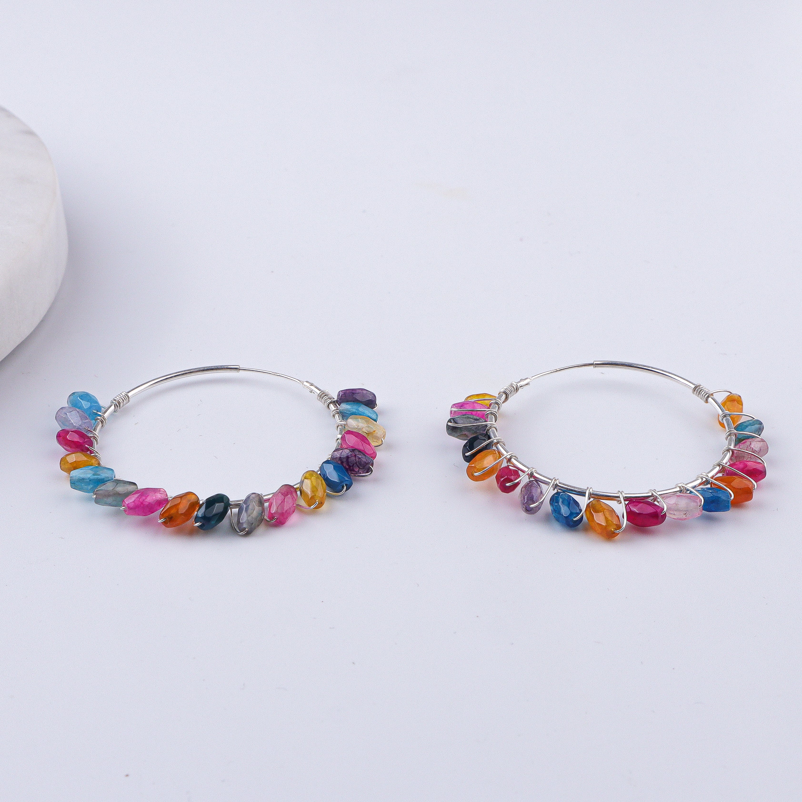 Multicolour Agate Wrap Hoops (Project Handmade)