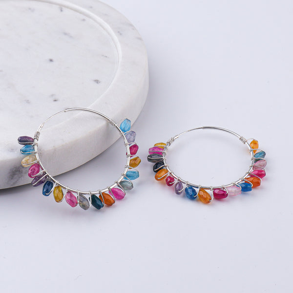 Multicolour Agate Wrap Hoops (Project Handmade)