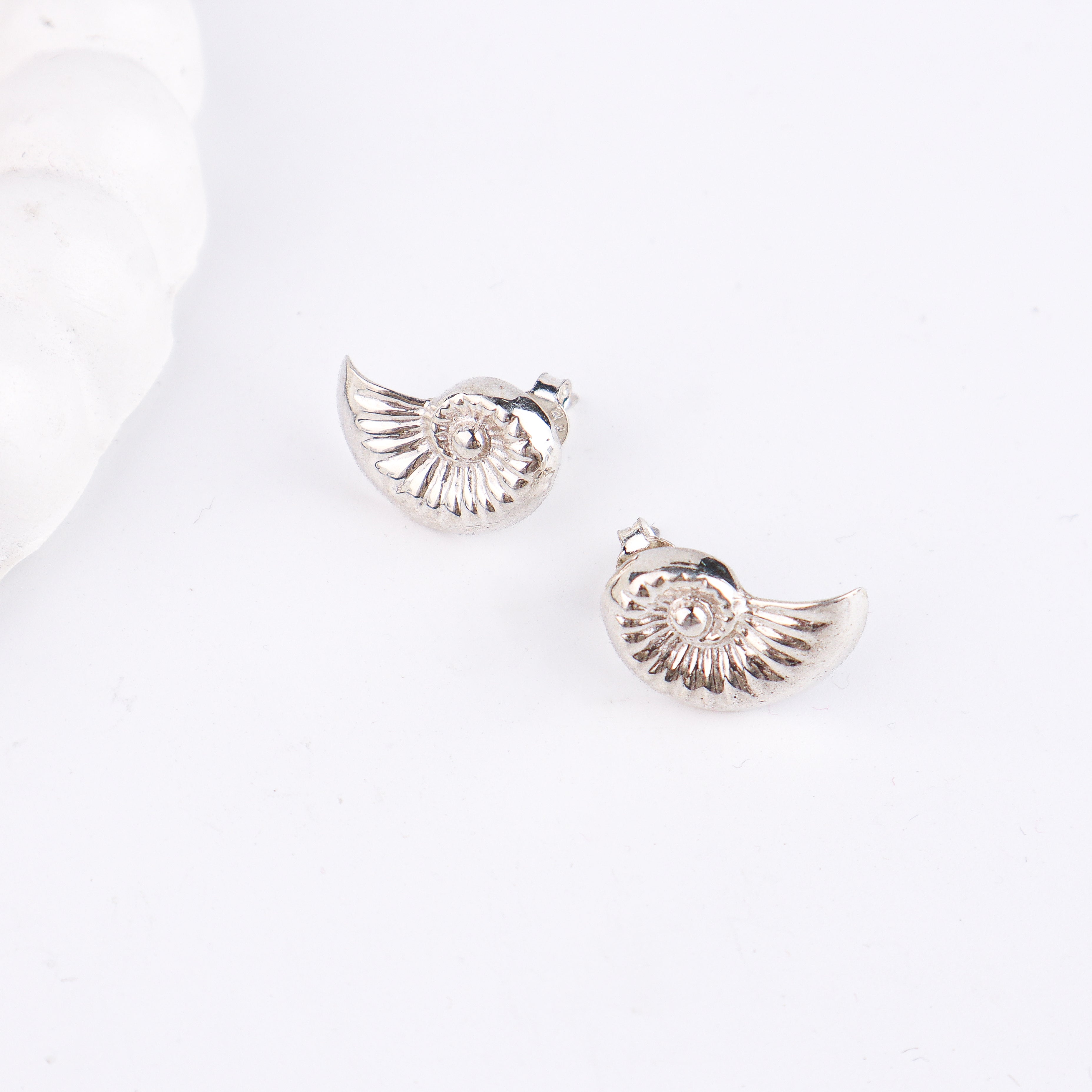 Silver Snail Shell Earring