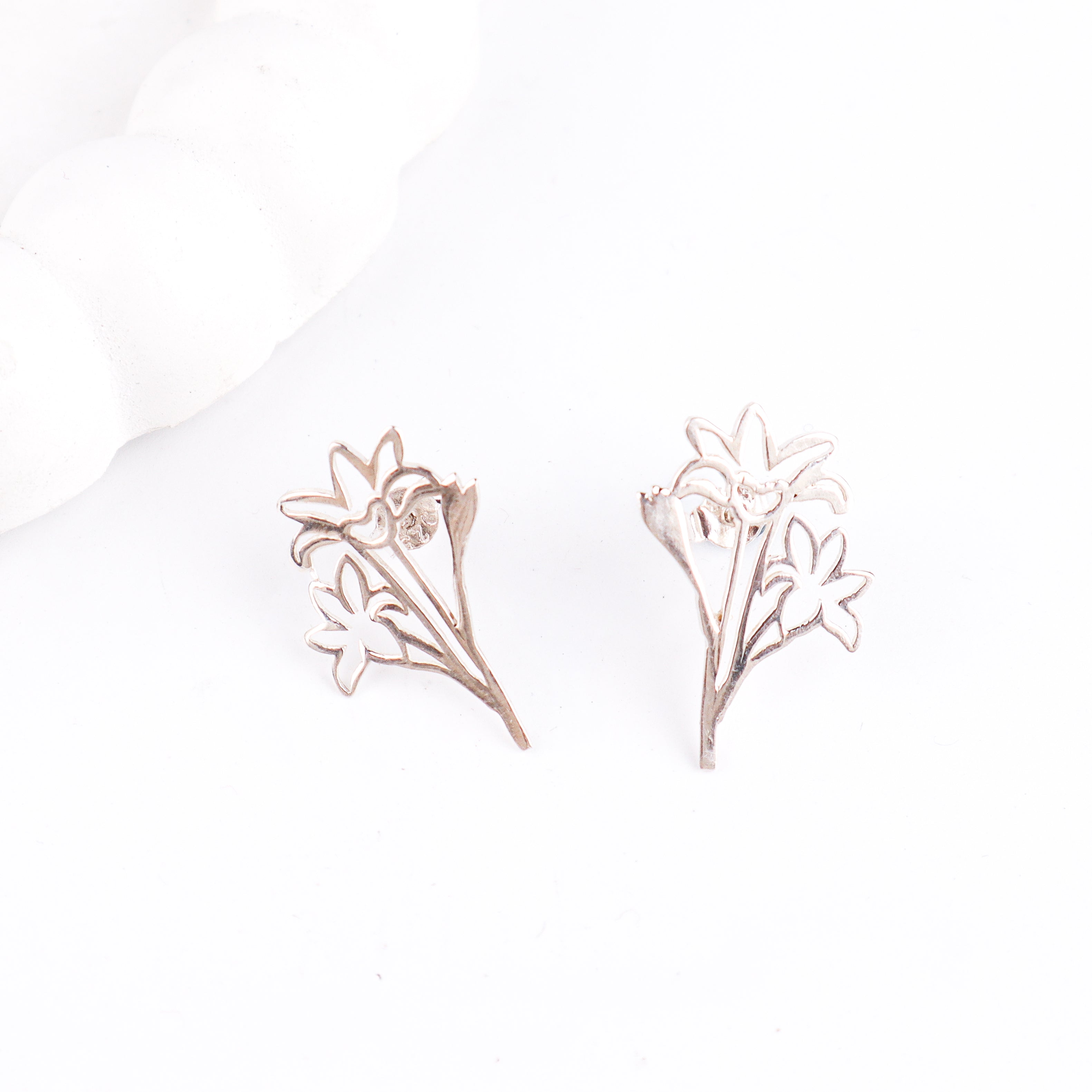 Rajanigandha Silver Earrings