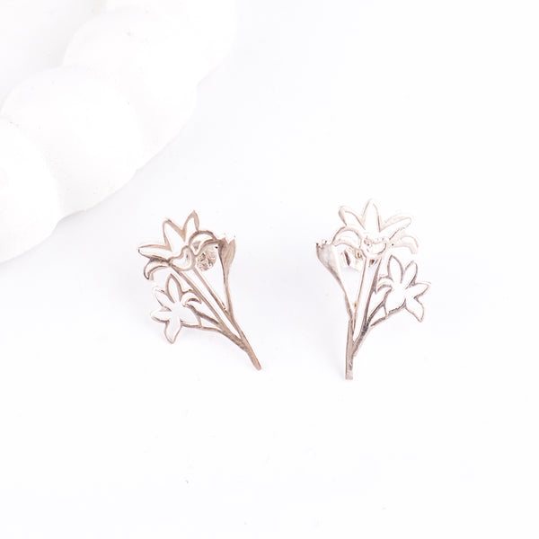 Rajanigandha Silver Earrings