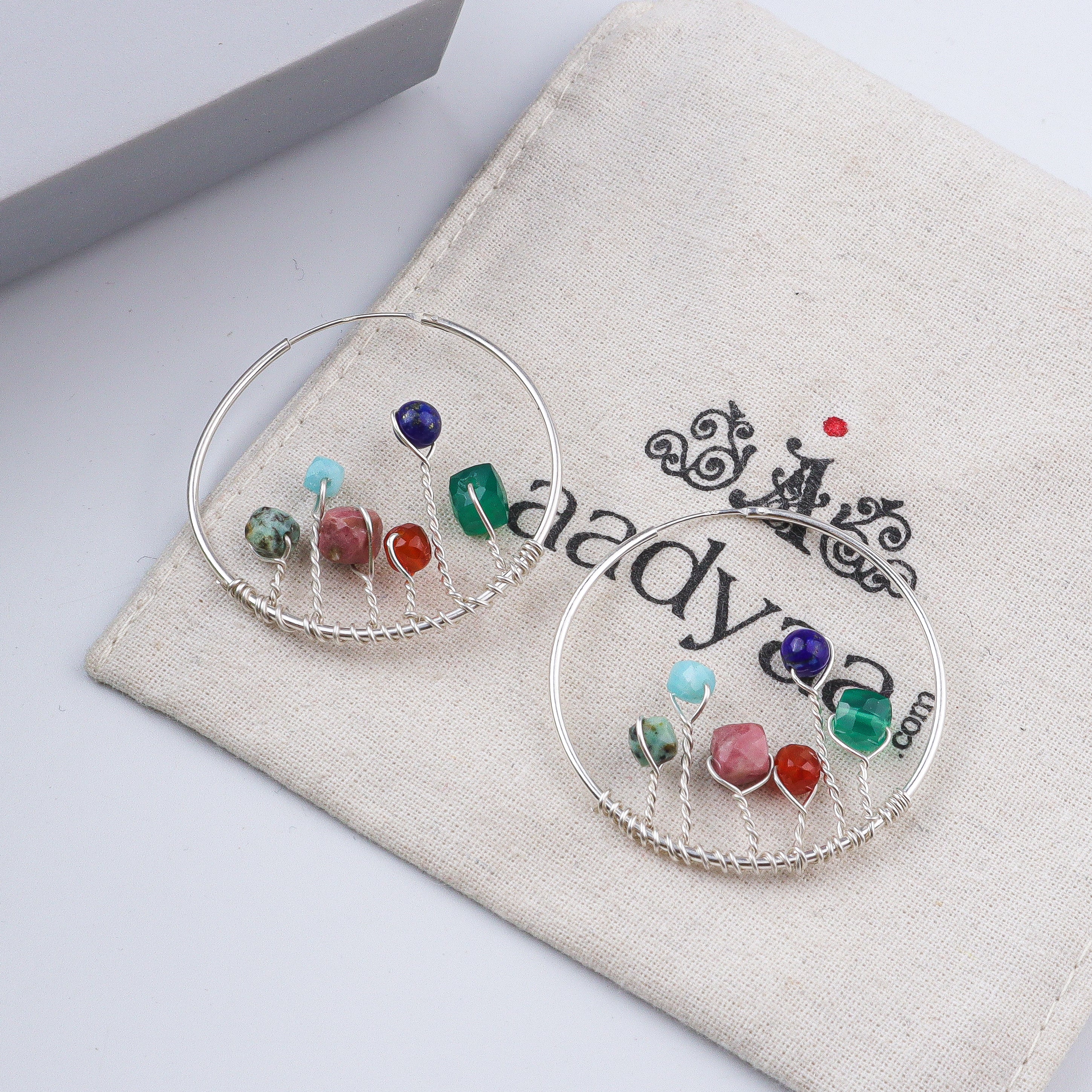 Multicolour Stone Hoops (Project Handmade)