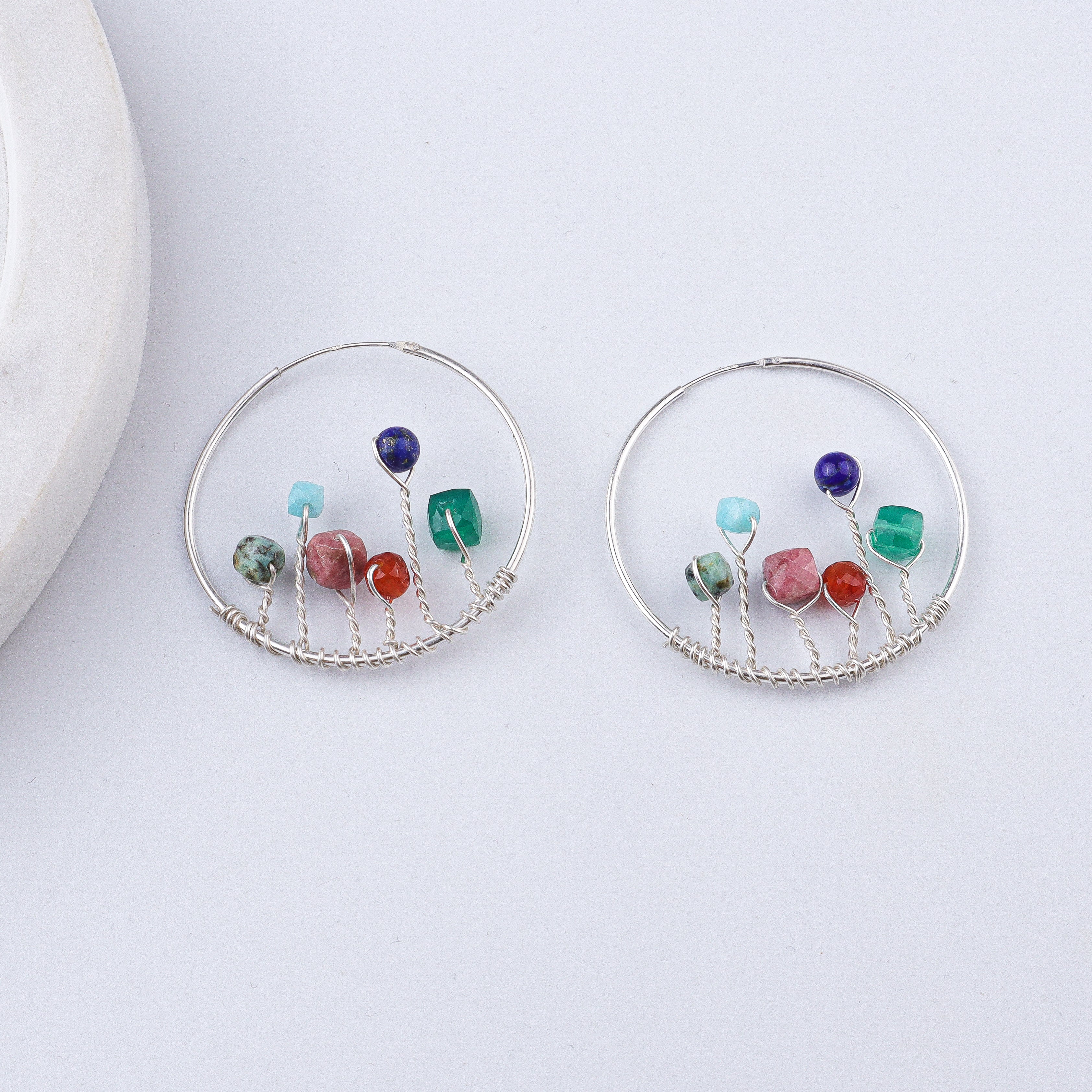 Multicolour Stone Hoops (Project Handmade)
