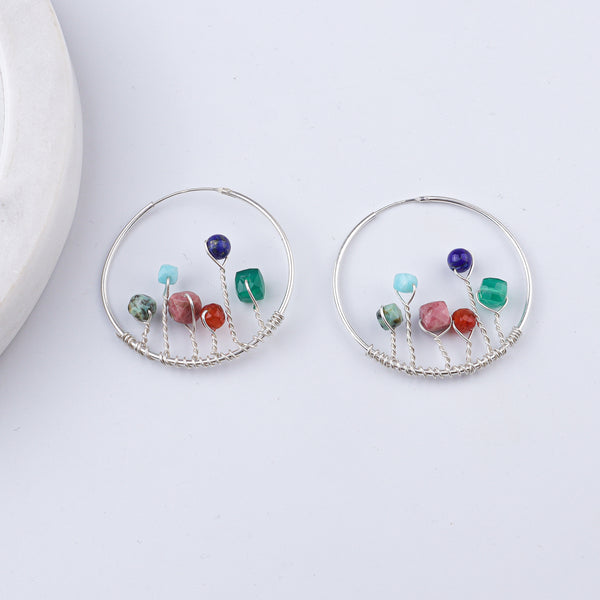 Multicolour Stone Hoops (Project Handmade)