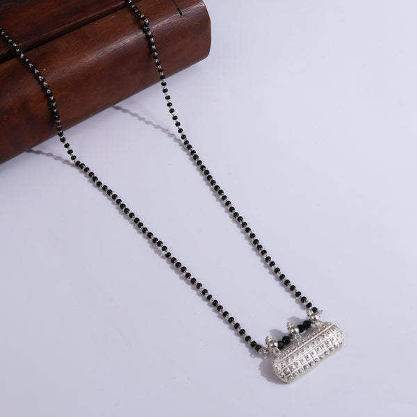 Handmade Silver Saaj Motif Mangalsutra: ताईत (Taait)