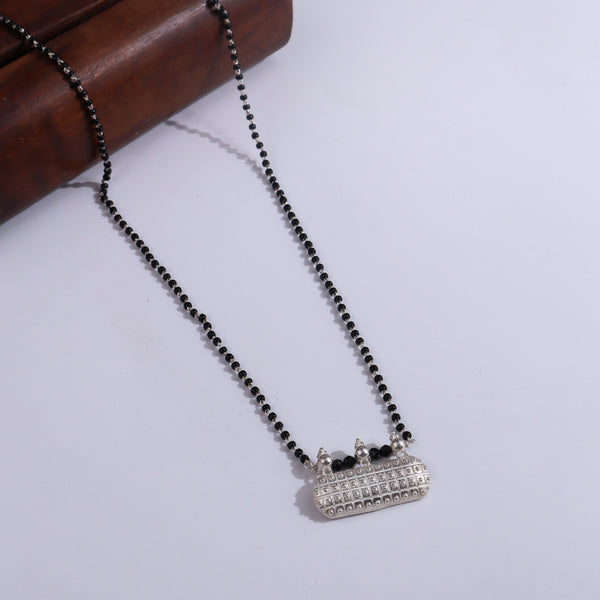 Handmade Silver Saaj Motif Mangalsutra: ताईत (Taait)