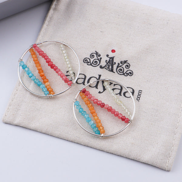 Multicolour Jade Hoops (Project Handmade)