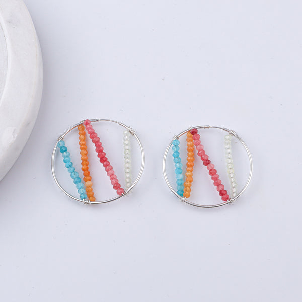 Multicolour Jade Hoops (Project Handmade)