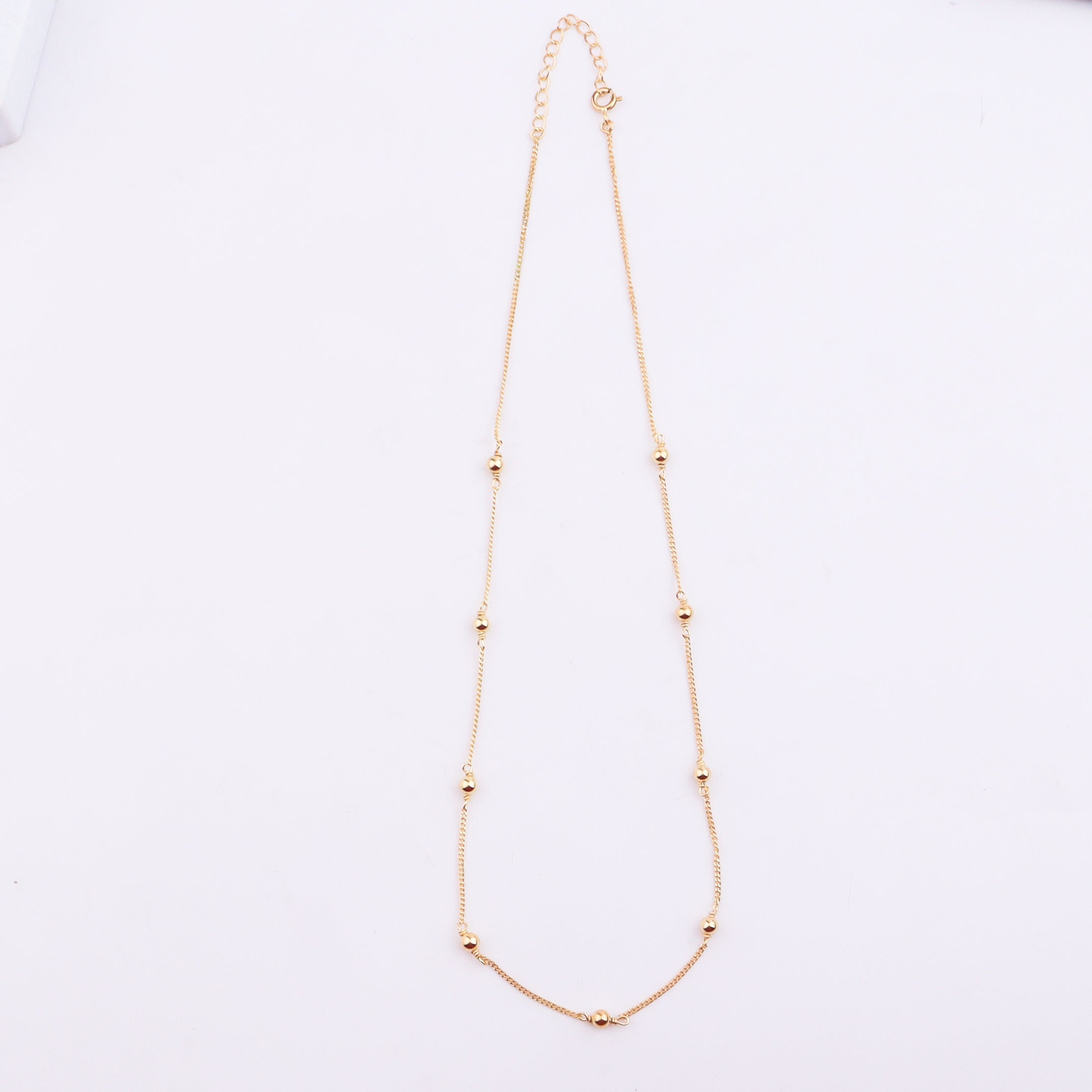 22K Gold Plated Silver Bead Chain