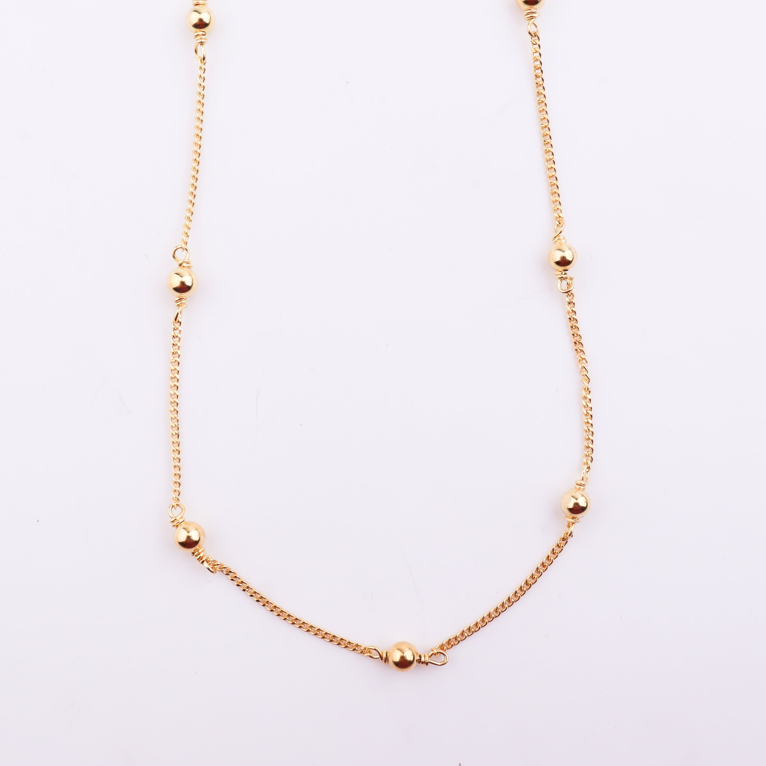 22K Gold Plated Silver Bead Chain