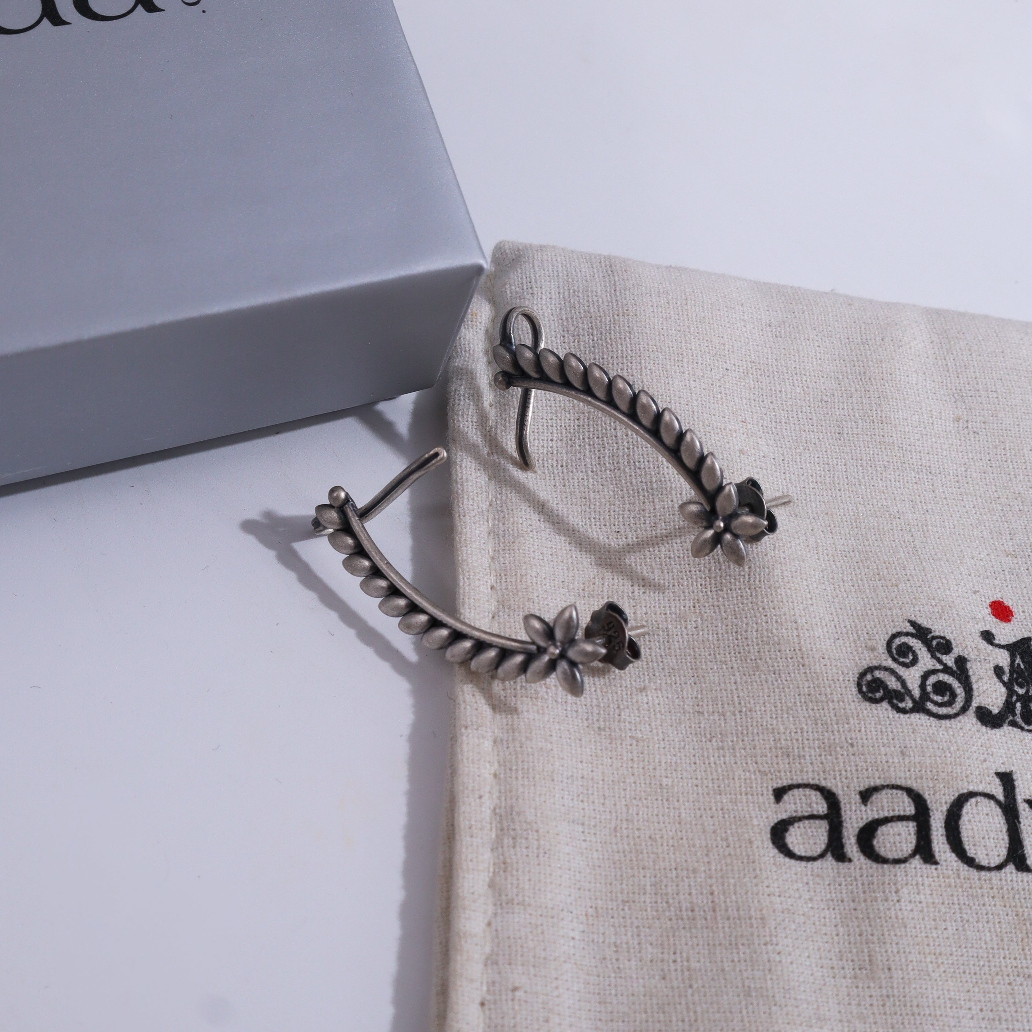 Sterling silver floral earrings