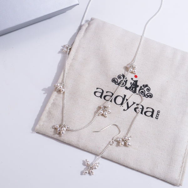 Chain Pearl Bunch Set | 92.5 Sterling Silver