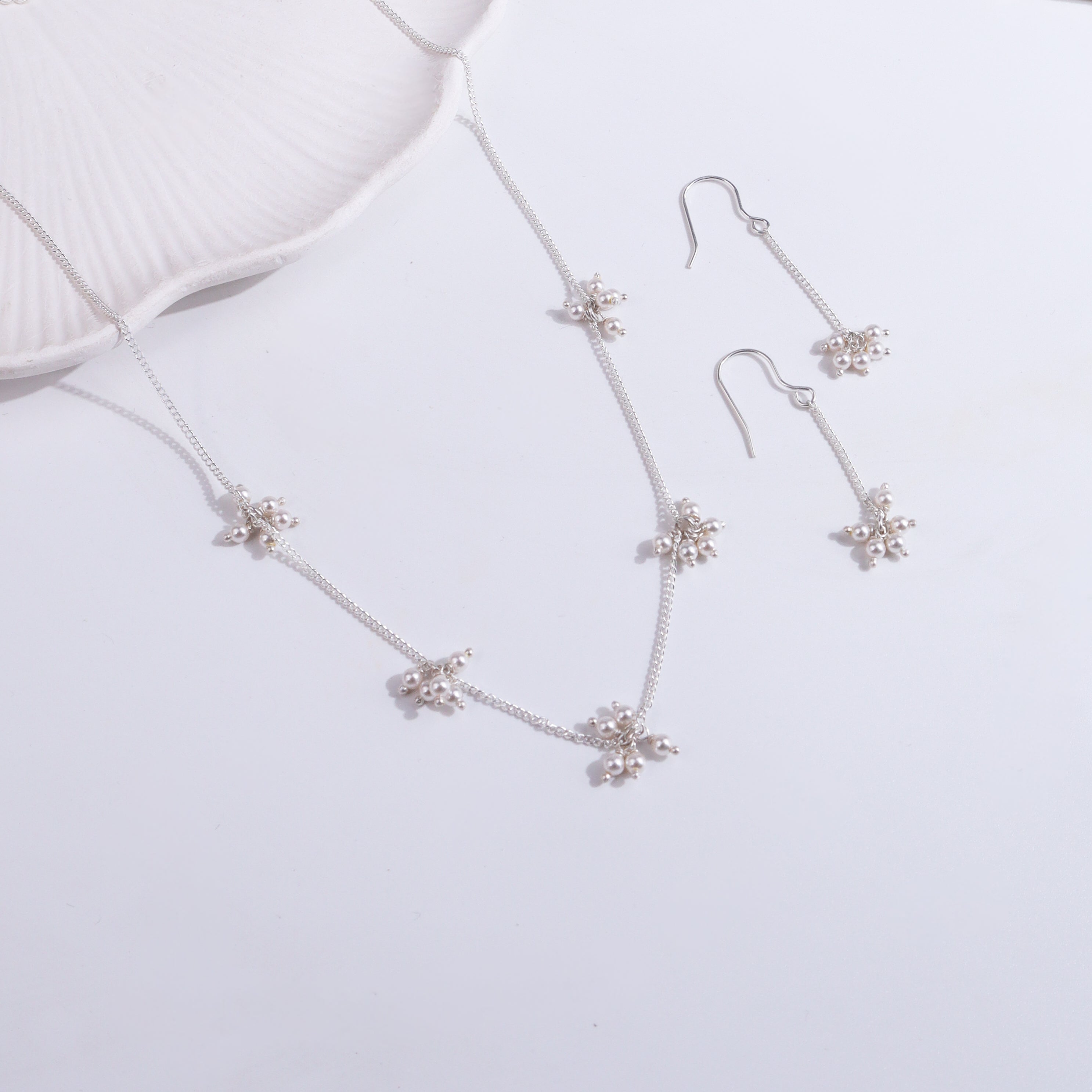 Chain Pearl Bunch Set | 92.5 Sterling Silver