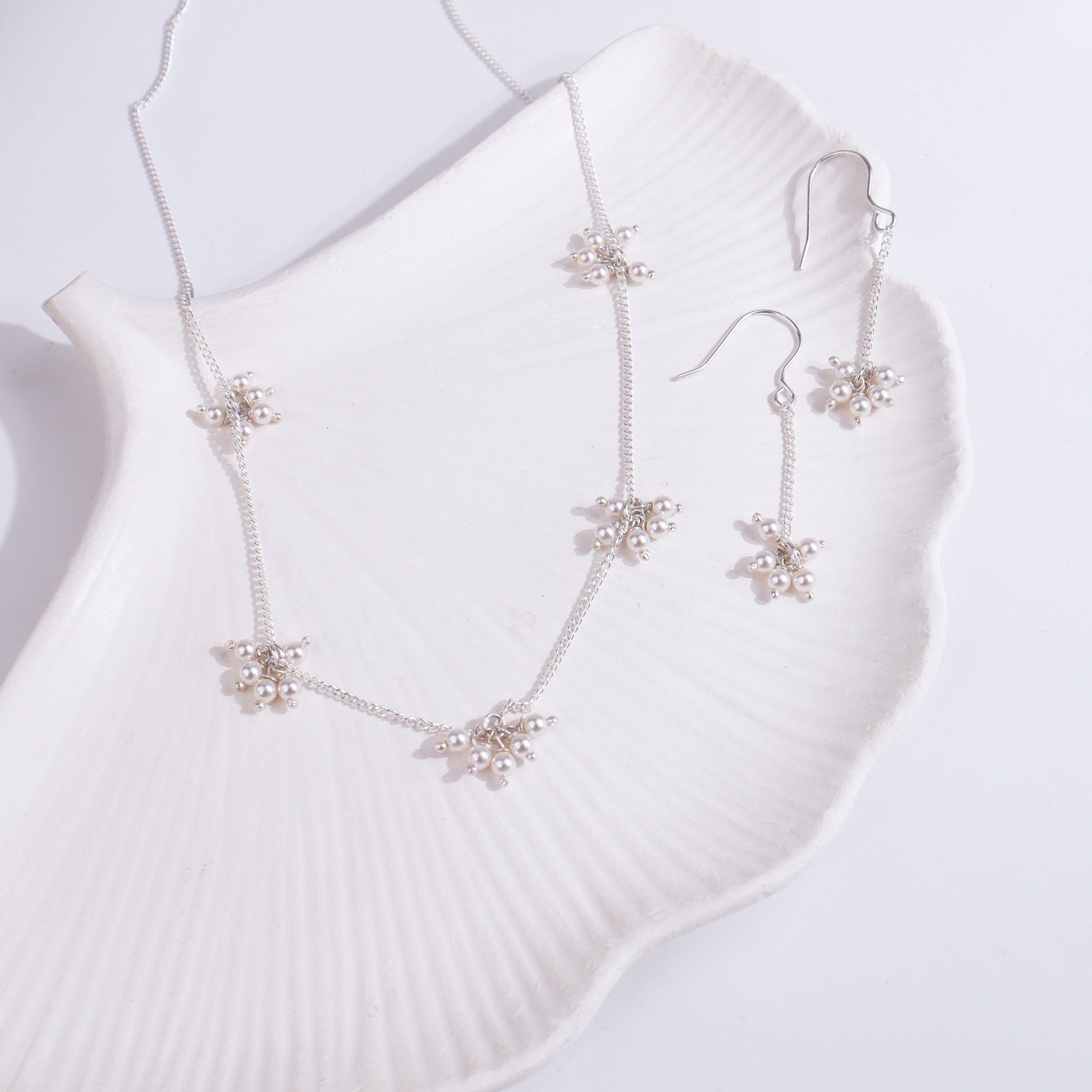 Chain Pearl Bunch Set | 92.5 Sterling Silver