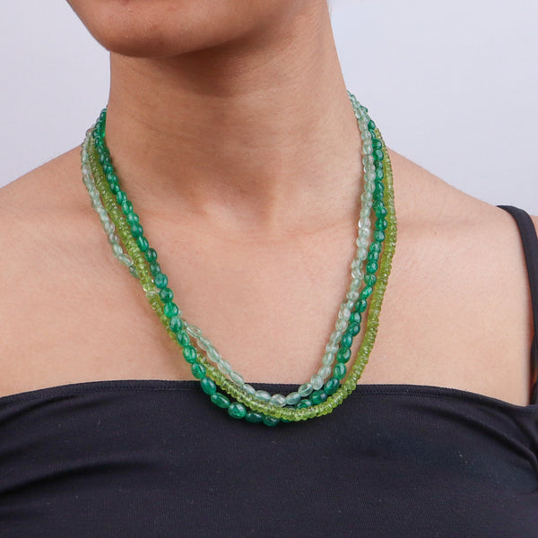 Russian Quartz & Peridot Twisted Necklace