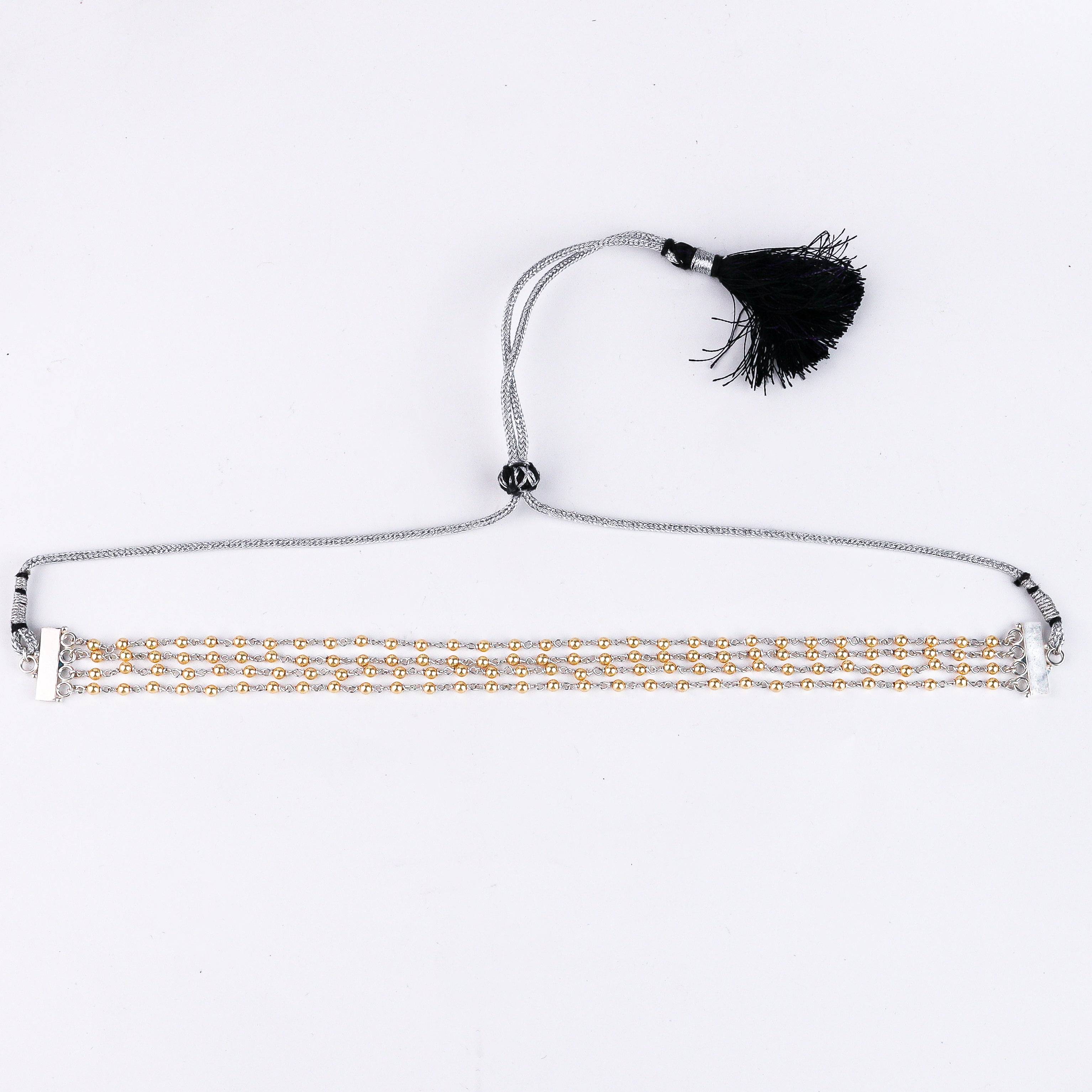 Golden Pearl Choker | 92.5 Silver | 22K Gold Plated