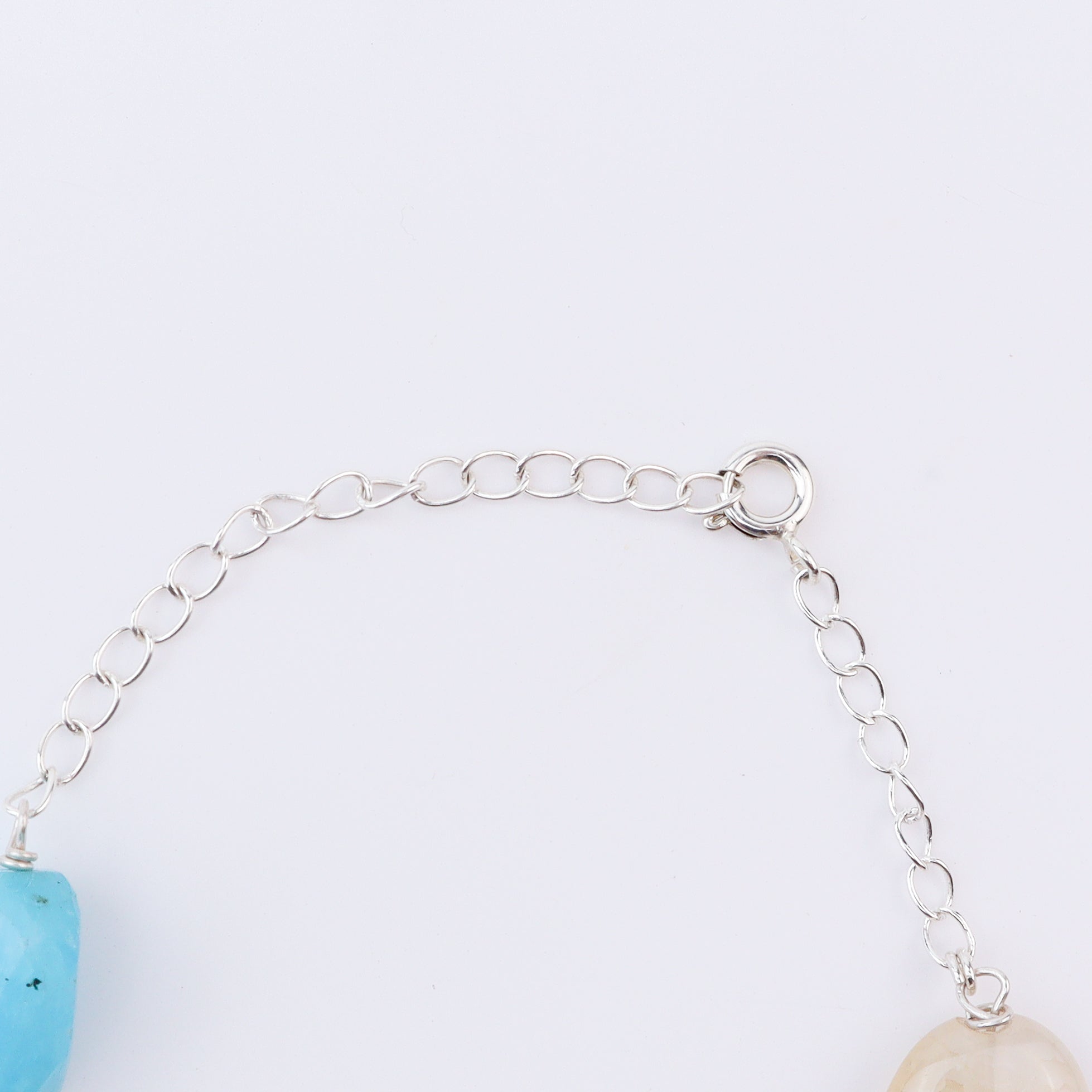 Silver Multicolour Stone Ganthan Necklace