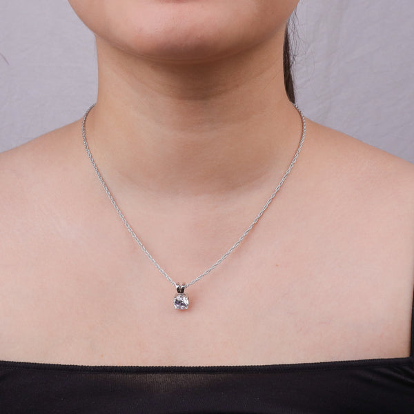 Silver CZ Round Shape Set