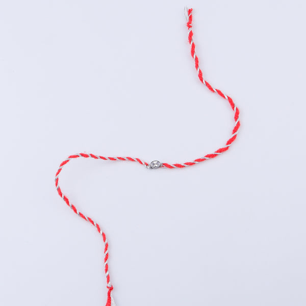 Oval Bezel Silver CZ Rakhi